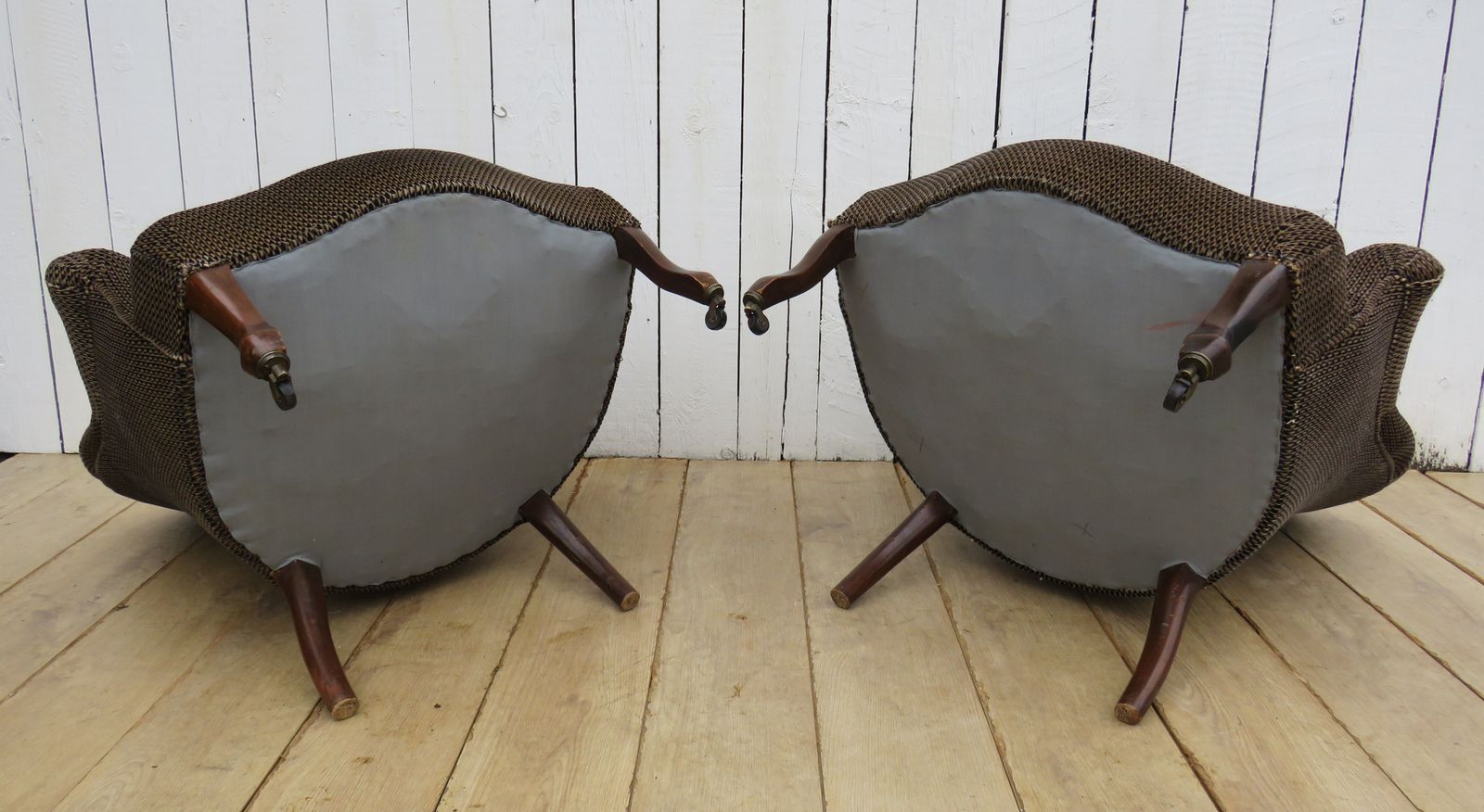 Pair Of Antique Napoleon III Tub Armchairs photo vintage