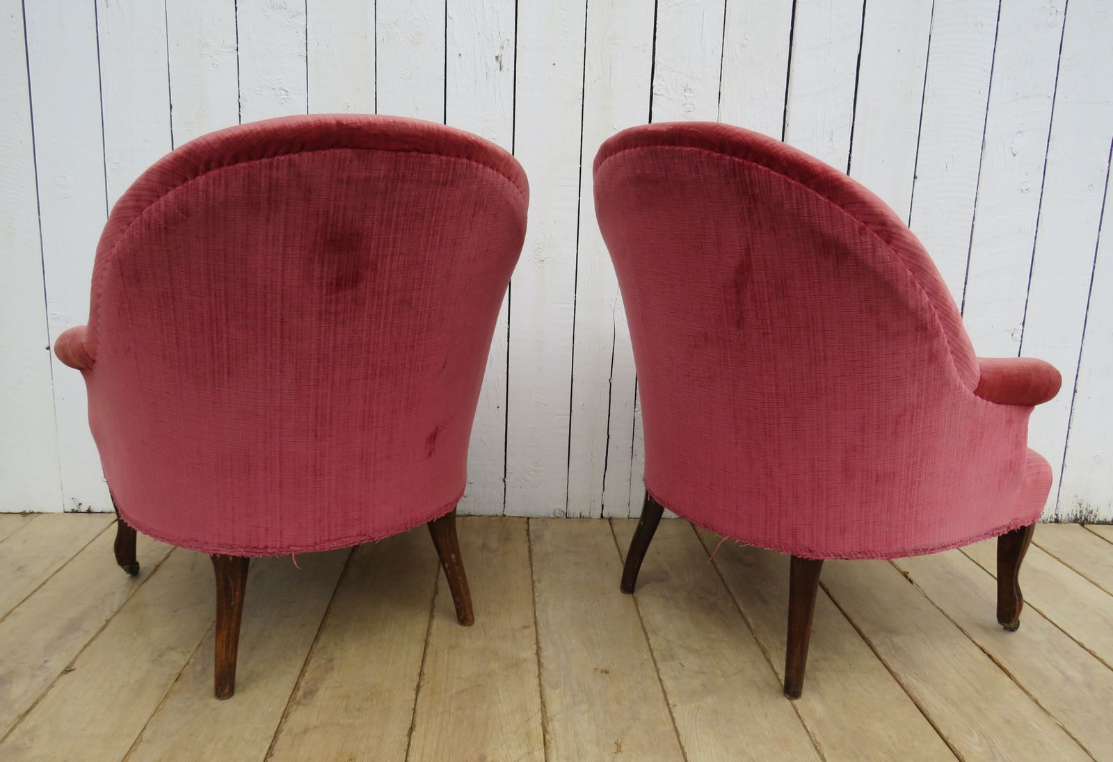 Pair Of Antique Napoleon III Tub Armchairs photo for sale