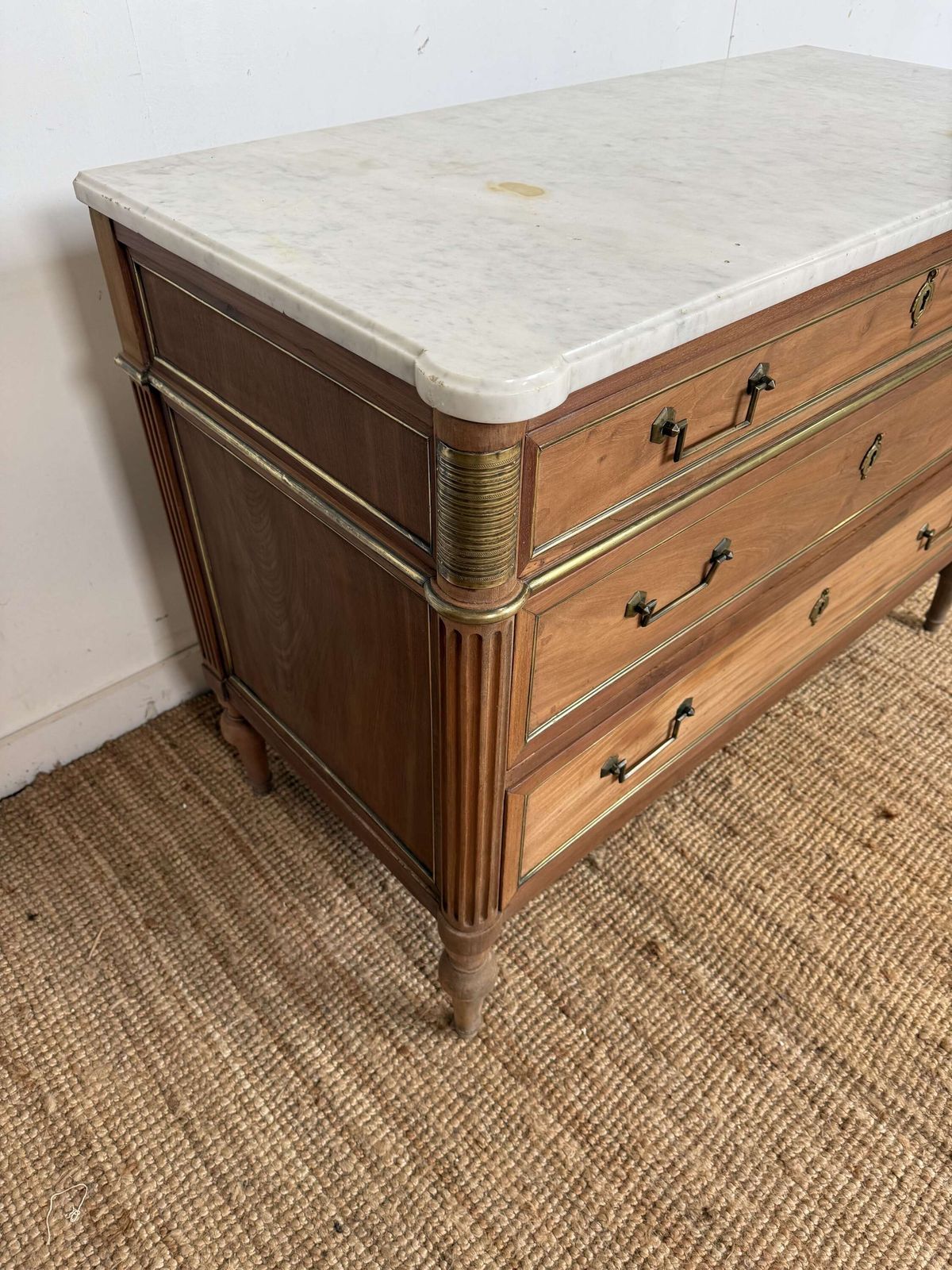 photo furniture Louis XVI Style Scrubbed Mahogany Commode  Chest Of Drawers