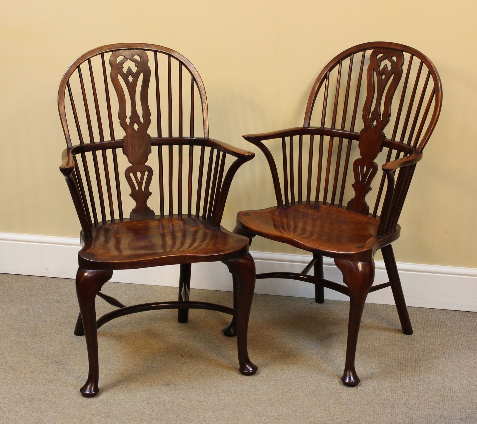 Pair Of 19thc. Yew & Elm Windsor Chairs photo furniture