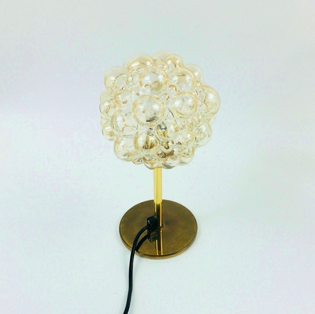 Paar Mid-Century Bubble Glass & Messing Tafellampen van Helena Tynell, Duitsland, jaren 1960 photo for sale