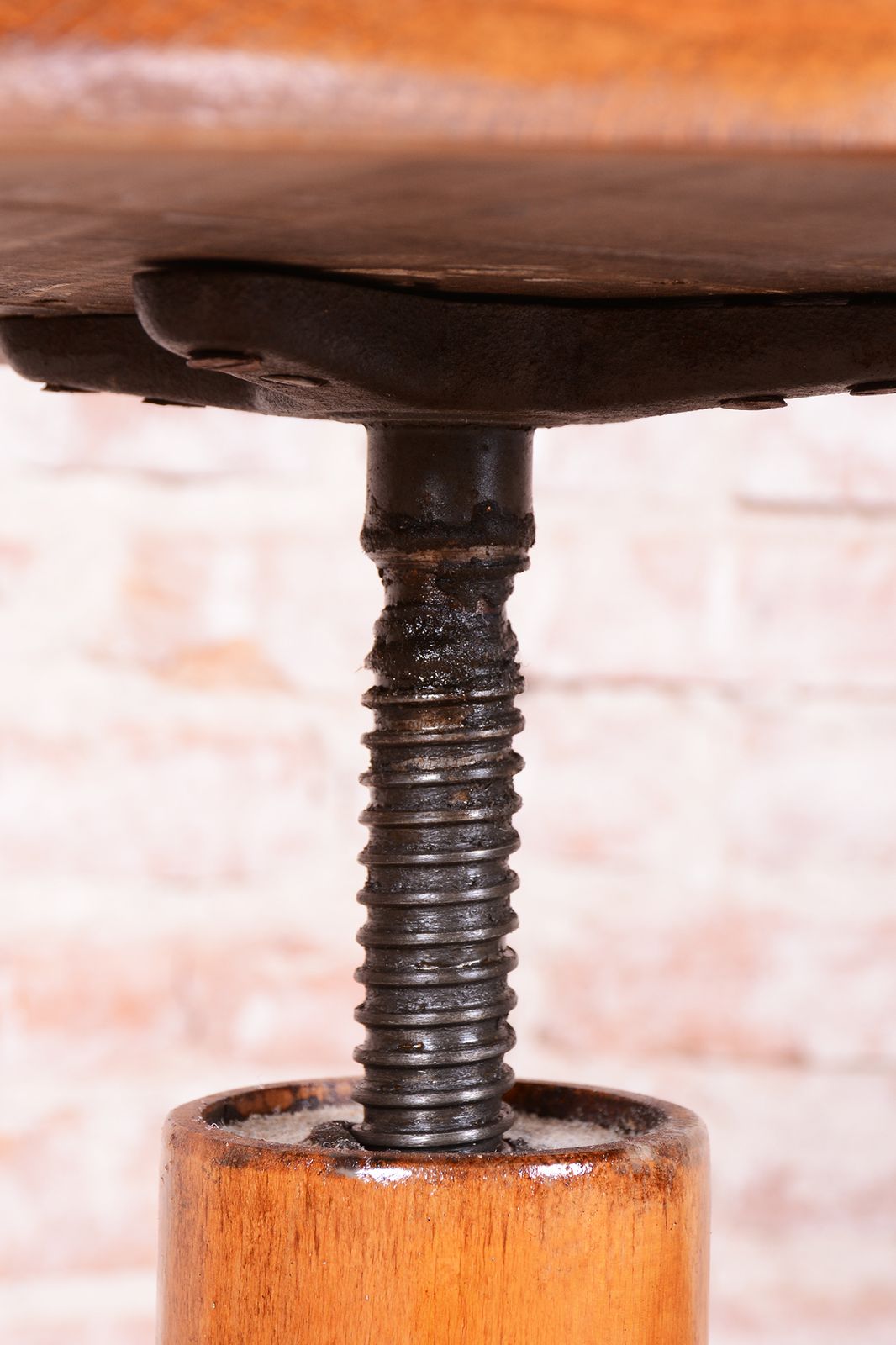 Original Mid Century Swivel Piano Stool, Beech, Steel, Repolished, Czech, 1950s photo buy