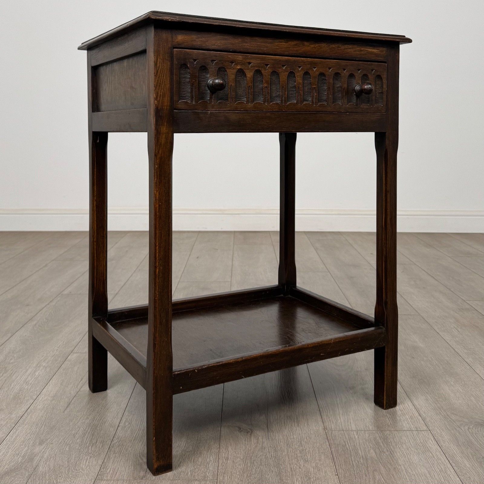 Antique 20th Century Edwardian Side Table In Oak ( Af 5858 ) photo vintage