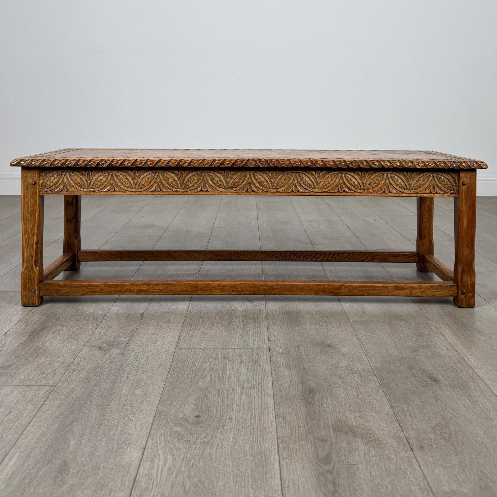 Antique 20th Century Edwardian Coffee Table In Golden Oak ( Af 5902 )