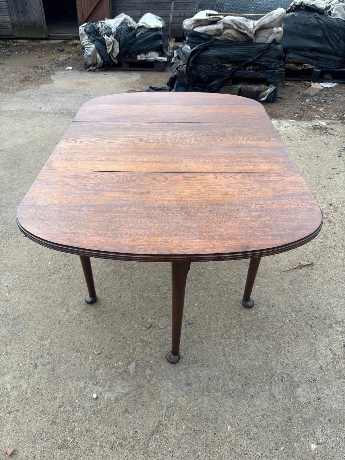295.0 Antique Georgian Mahogany Drop Leaf Table With Two Drawers photo