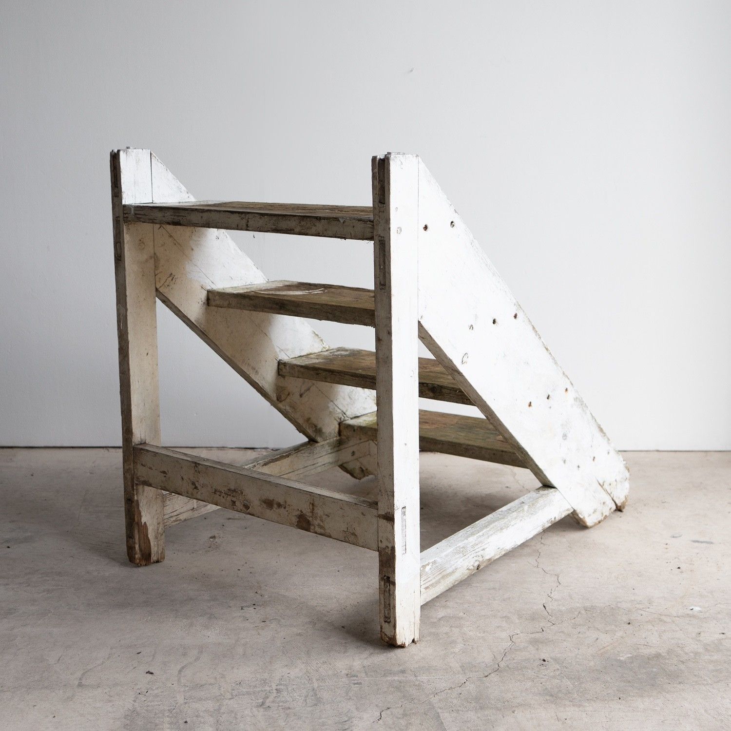 Home Decor Set Of Antique Estate Made Painted Pine Country House Steps, English, 19th C. photo