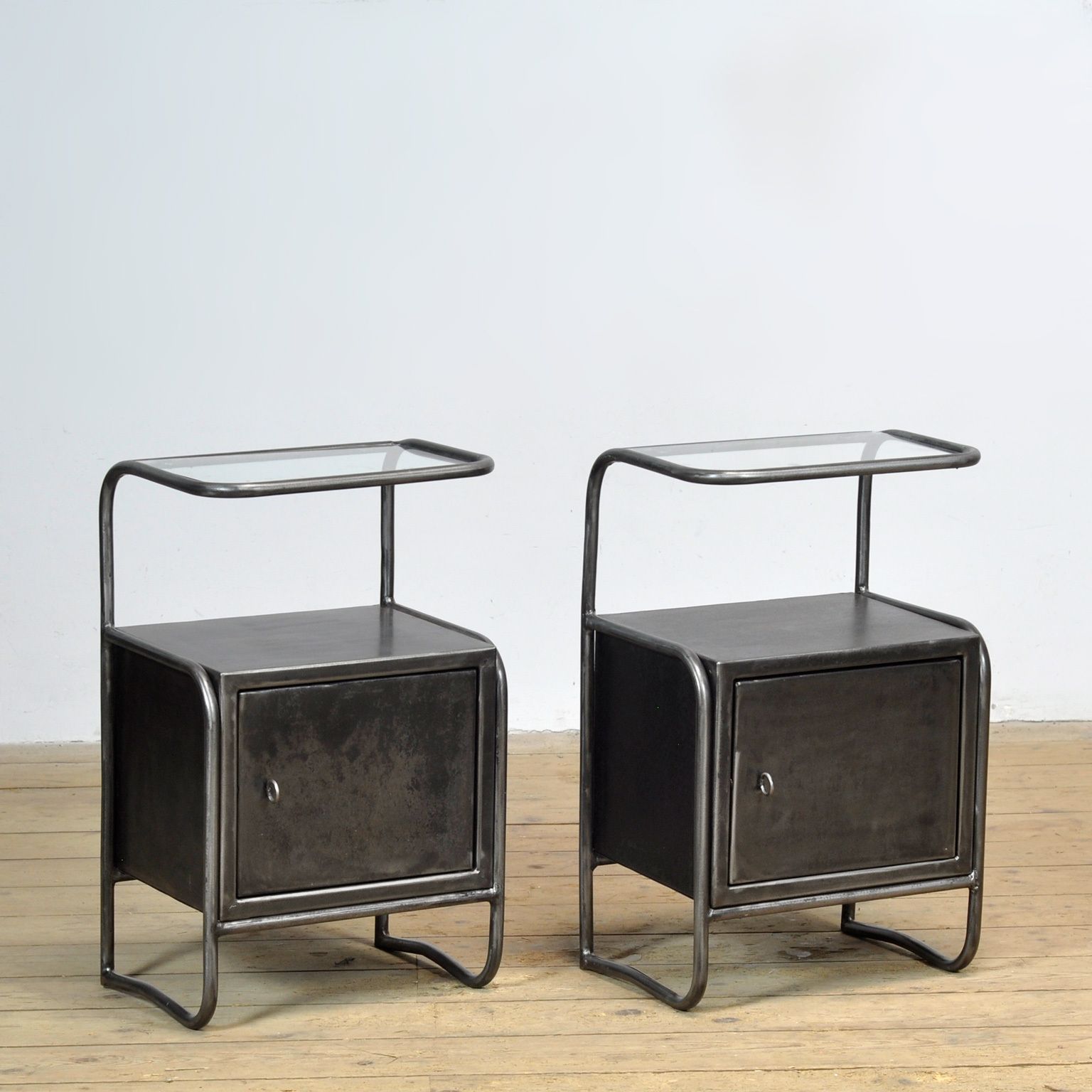 Set Of Iron Bedside Tables, 1950s photo for sale