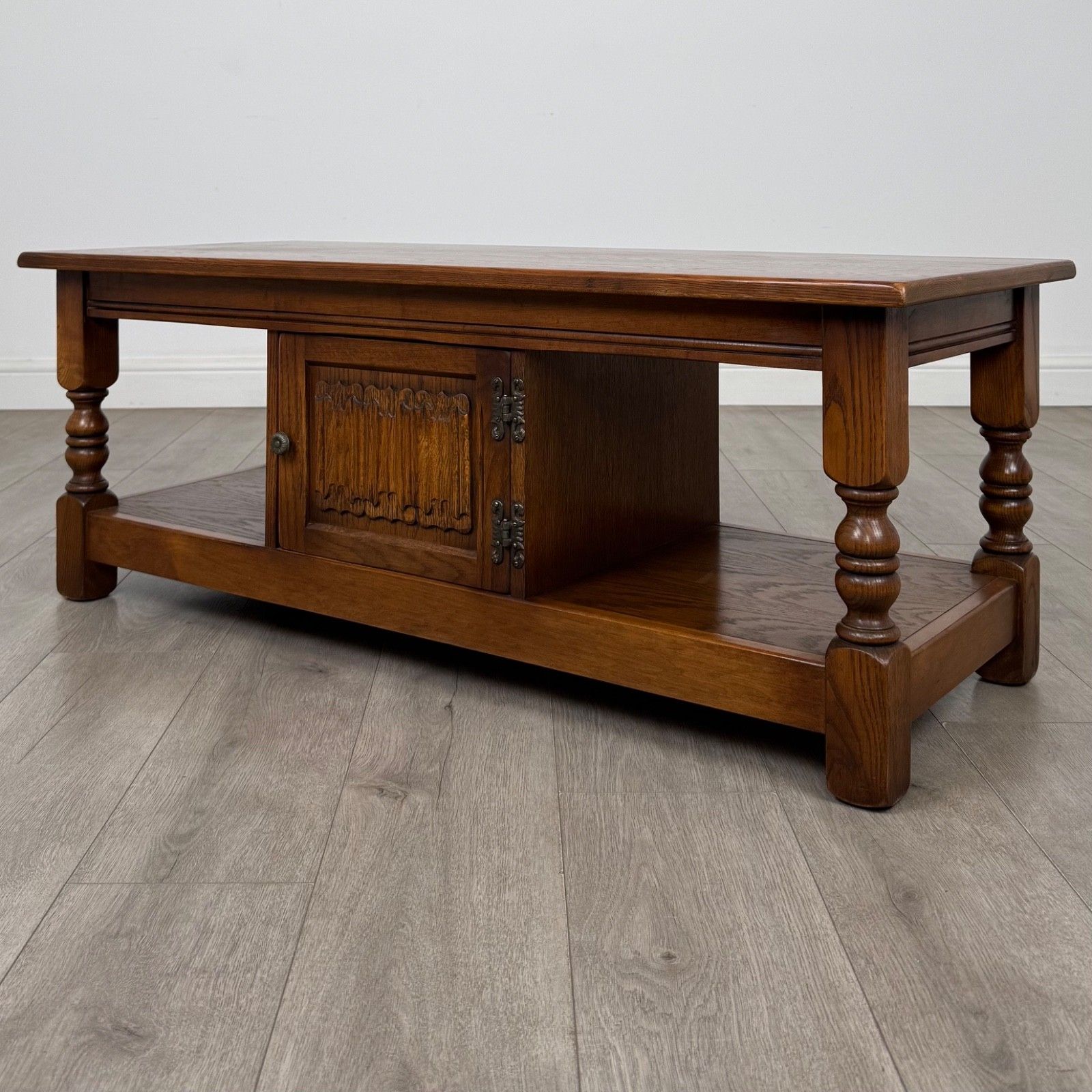 Antique 20th Century Carved Oak Coffee Table ( Af 5878 ) photo for sale