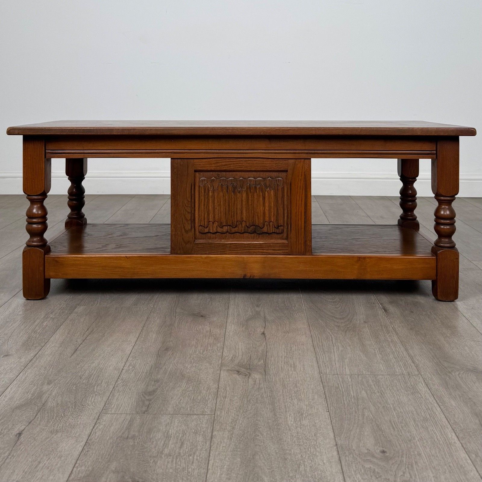 Antique 20th Century Carved Oak Coffee Table ( Af 5878 ) photo vinterior