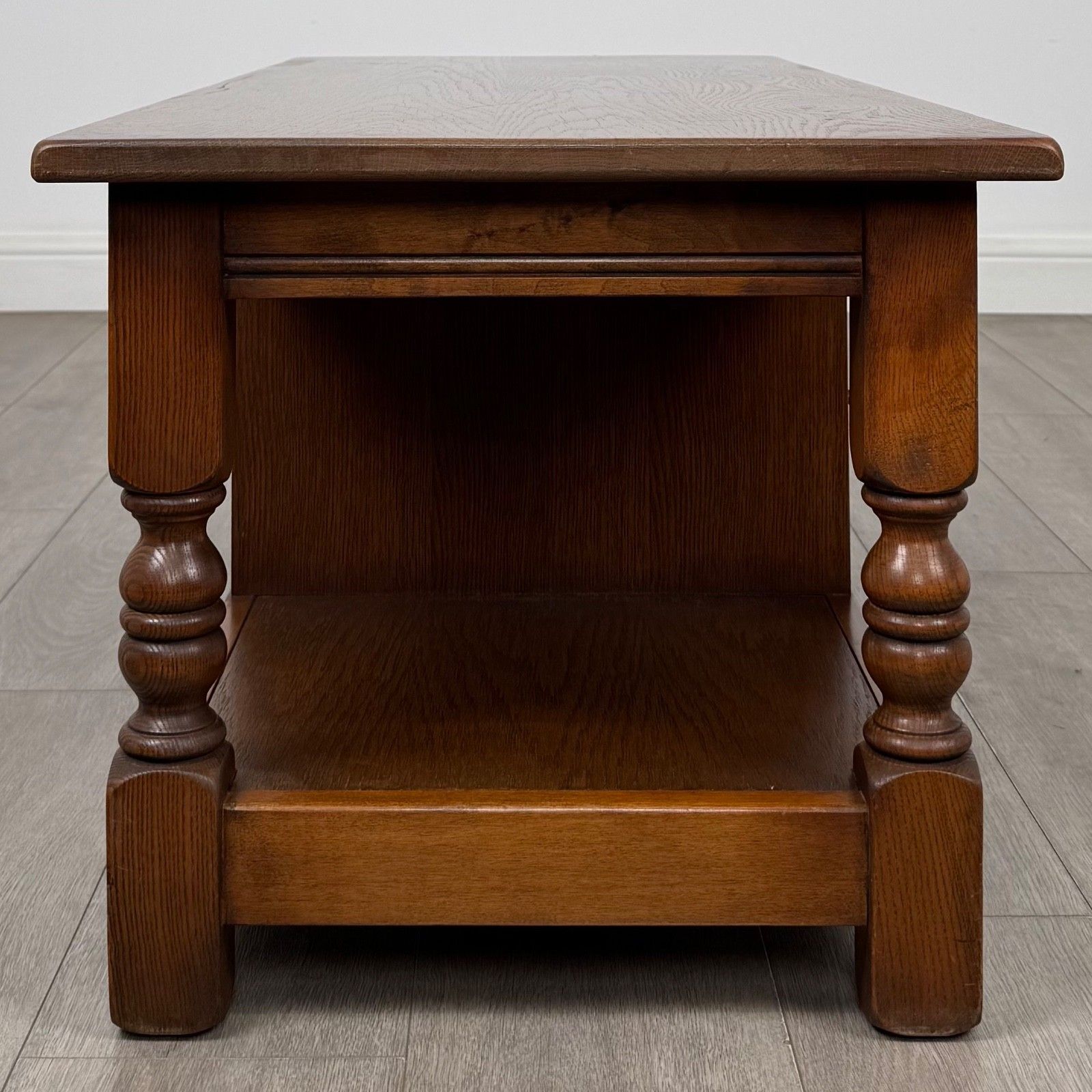 Antique 20th Century Carved Oak Coffee Table ( Af 5878 ) photo vintage