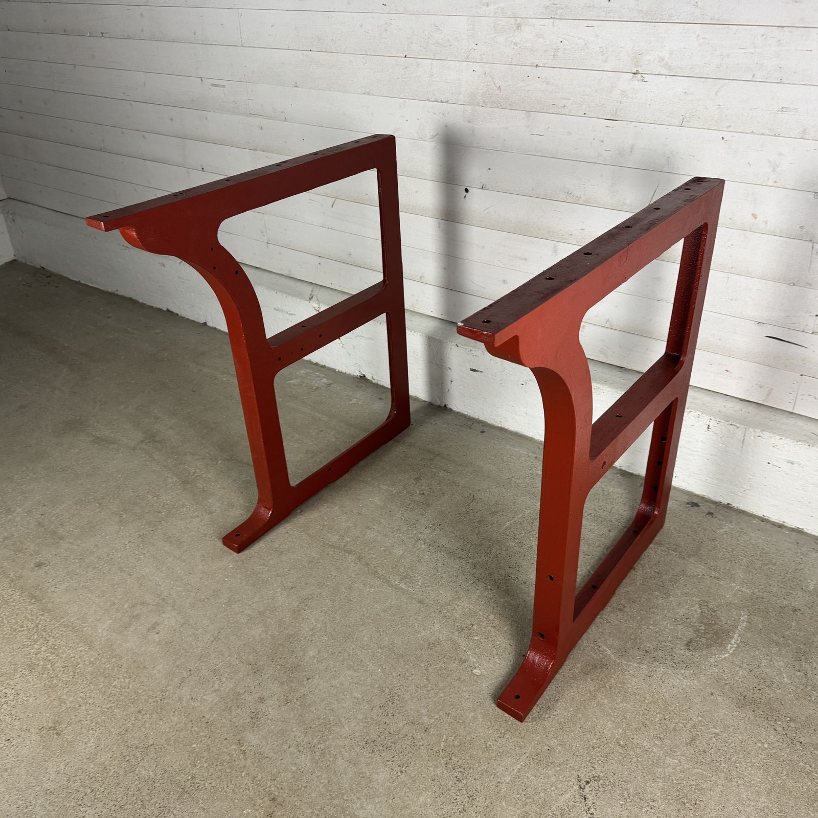 Pair Of Primed Antique Industrial Bench Legs photo furniture