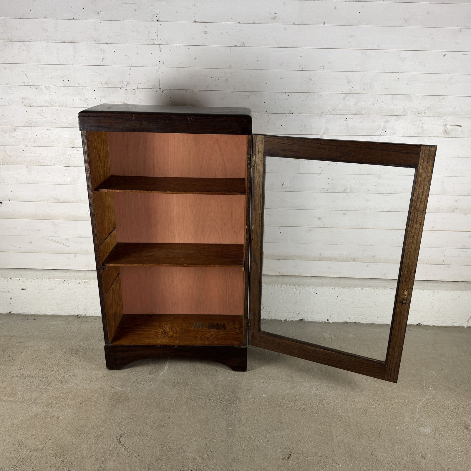 Vintage 1940s Glazed Oak Cabinet photo for sale