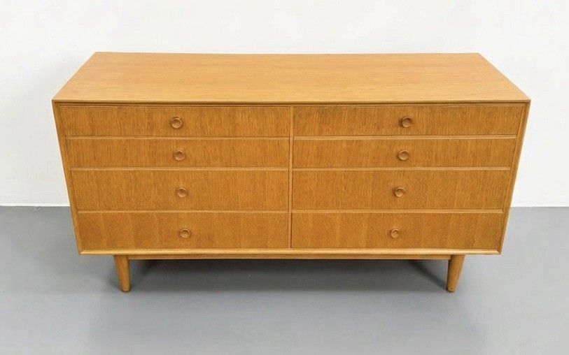 Meredew Light Oak Chest Of Drawers Wide Boy Rare Mid Century C1960s photo furniture