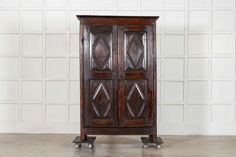 18thc French Povincial Ash Diamond Point Armoire photo furniture