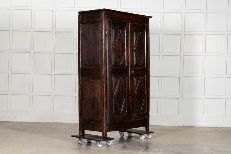 18thc French Povincial Ash Diamond Point Armoire photo Furniture