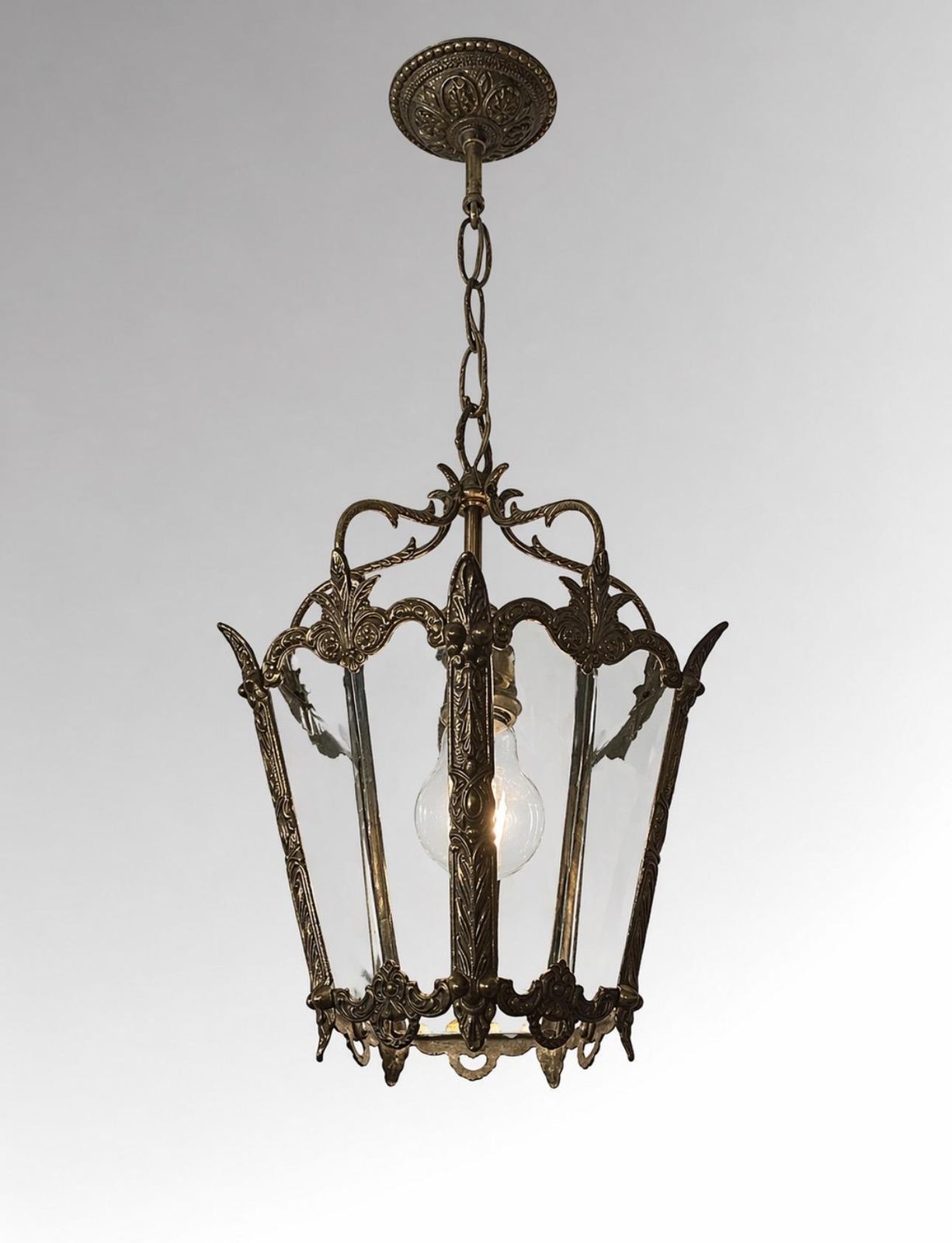 Antique Brass Hanging Lanterns Pair Ceiling Lights photo Lighting
