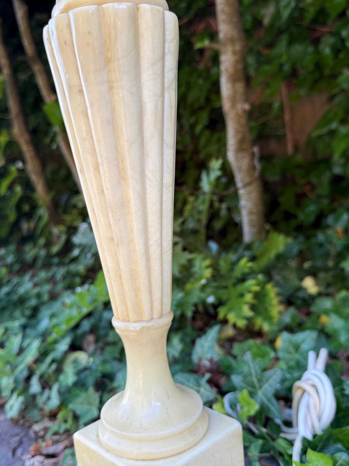 Tall Vintage Alabaster Table Lamp – Mid Century Classical Statement Lighting   Working And Pat Tested, 52cm Tall photo buy