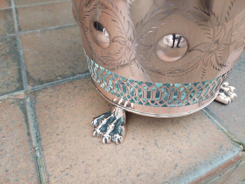 19thc Pierced Copper Cylindrical Planter photo 360.0