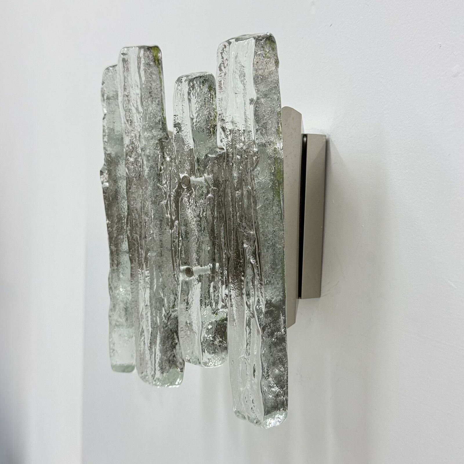 Applique murale en verre givré et métal par J.T. Kalmar pour Kalmar, années 1960 photo vinterior