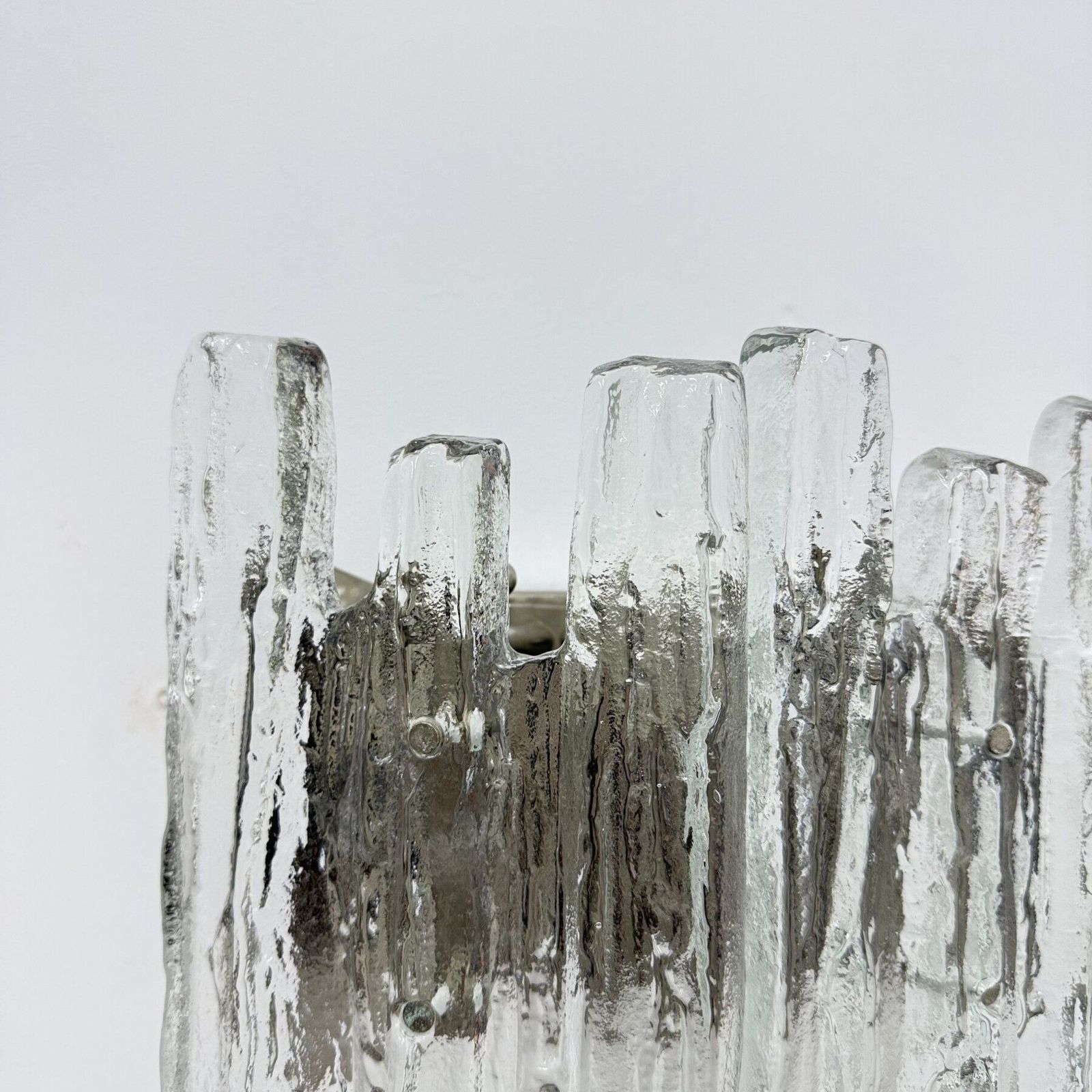photo for sale Wall Sconce Ice Glass And Metal By J.T. Kalmar For Kalmar, 60s