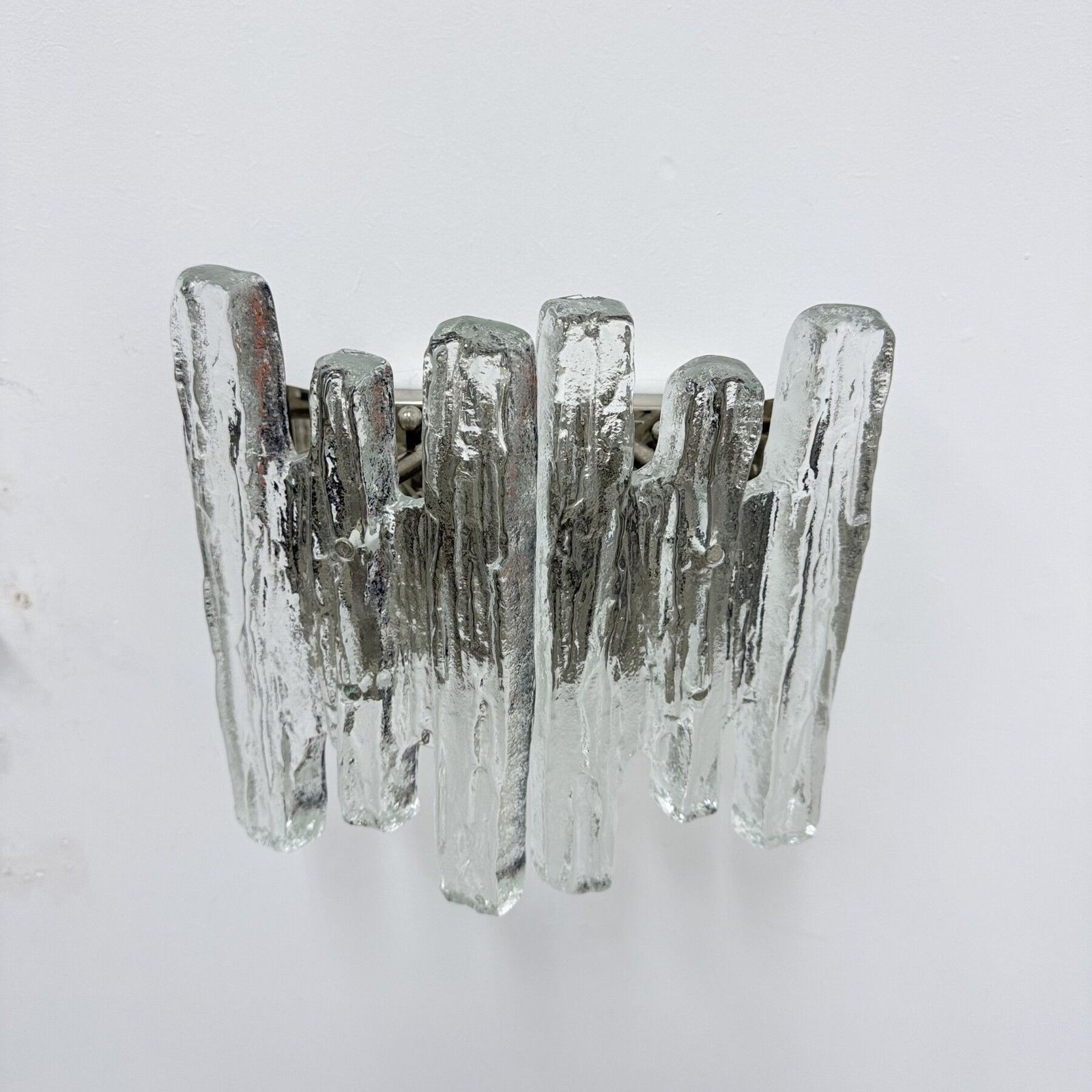 photo buy Wall Sconce Ice Glass And Metal By J.T. Kalmar For Kalmar, 60s