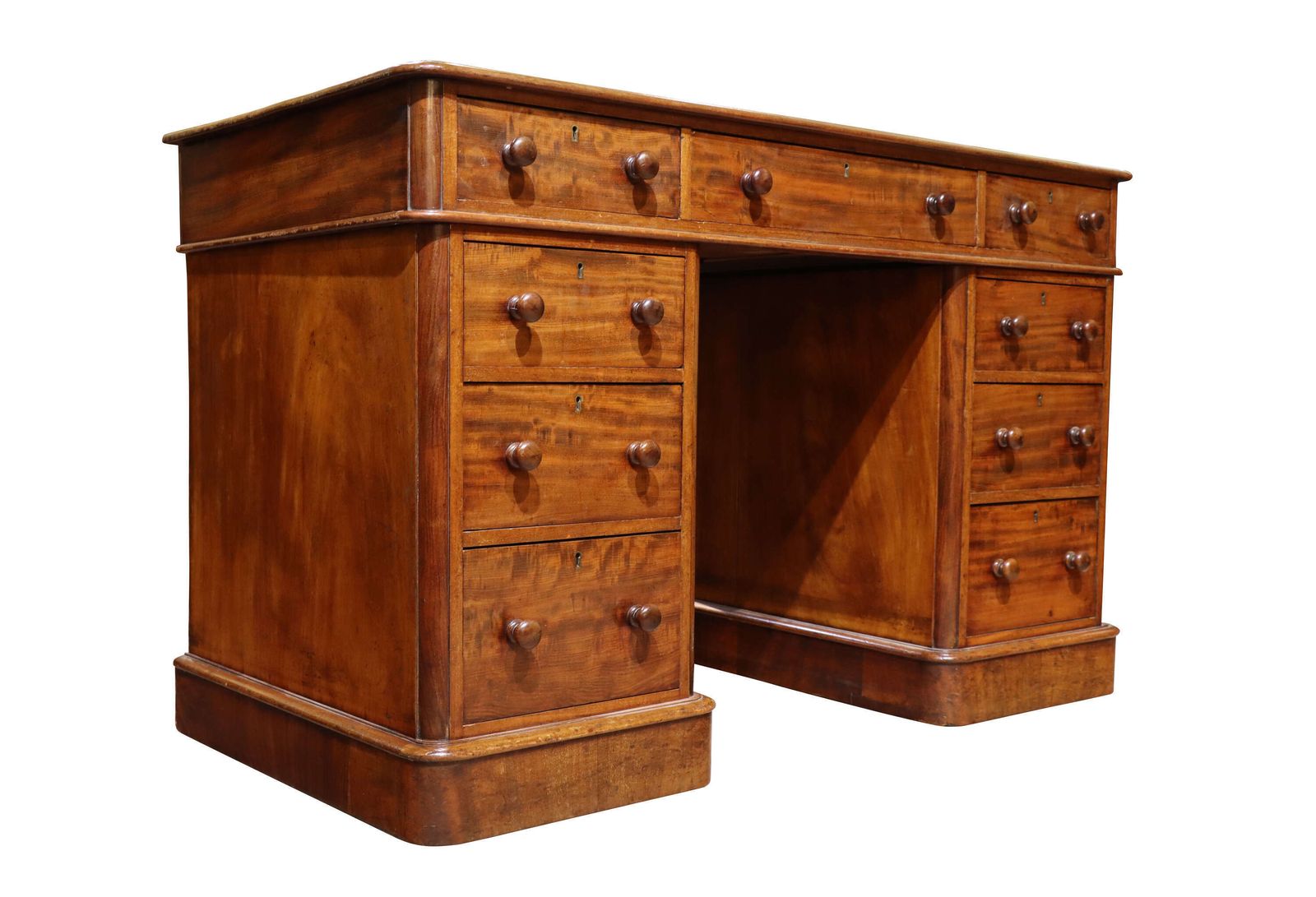 Fine Victorian Maple & Co Pedestal Desk photo furniture