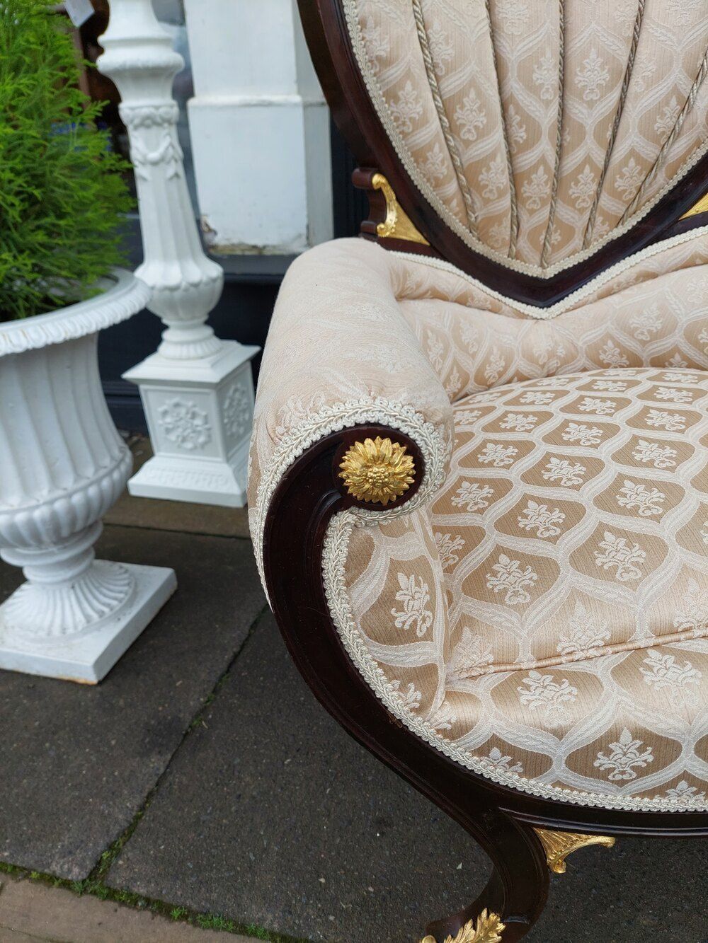 French Empire Mahogany & Gilt Bronze Mounted Chair photo 1850.0