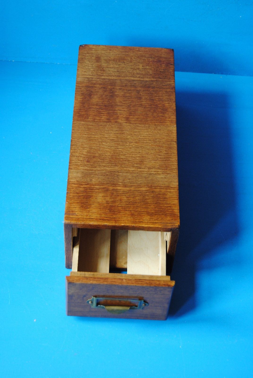 Vintage Oak Library Card Index Storage Drawer photo 75.0