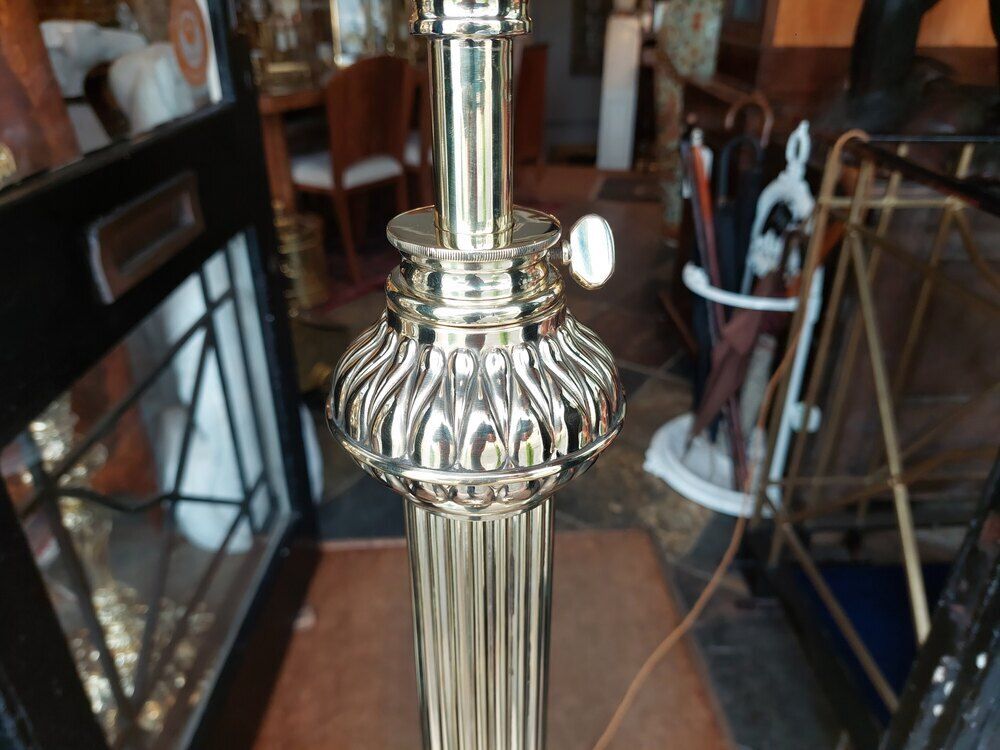 Victorian Brass & Extending Standard Oil Lamp photo furniture