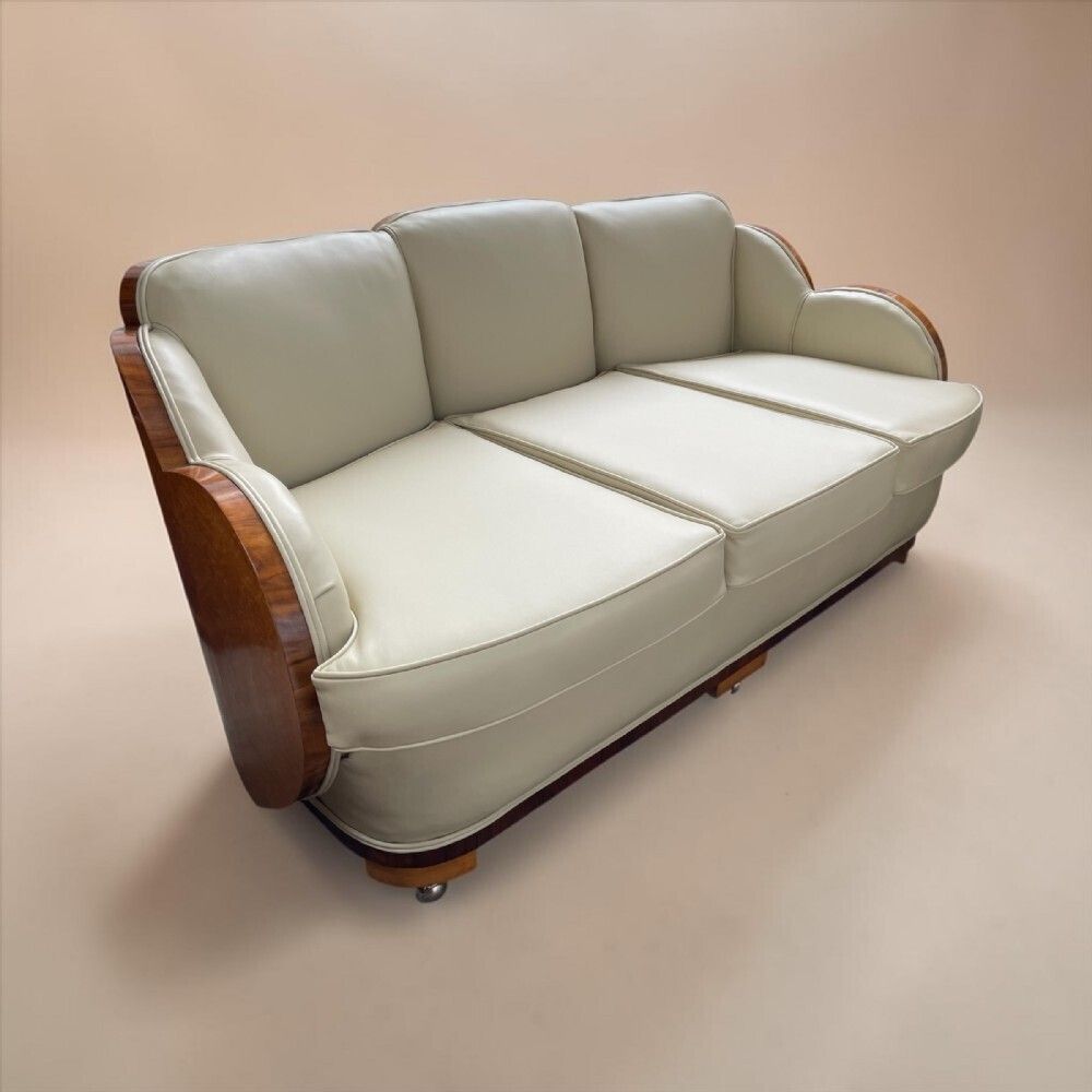 A Fine Art Deco Three Seater Sofa By Harry And Lou Epstein photo vintage