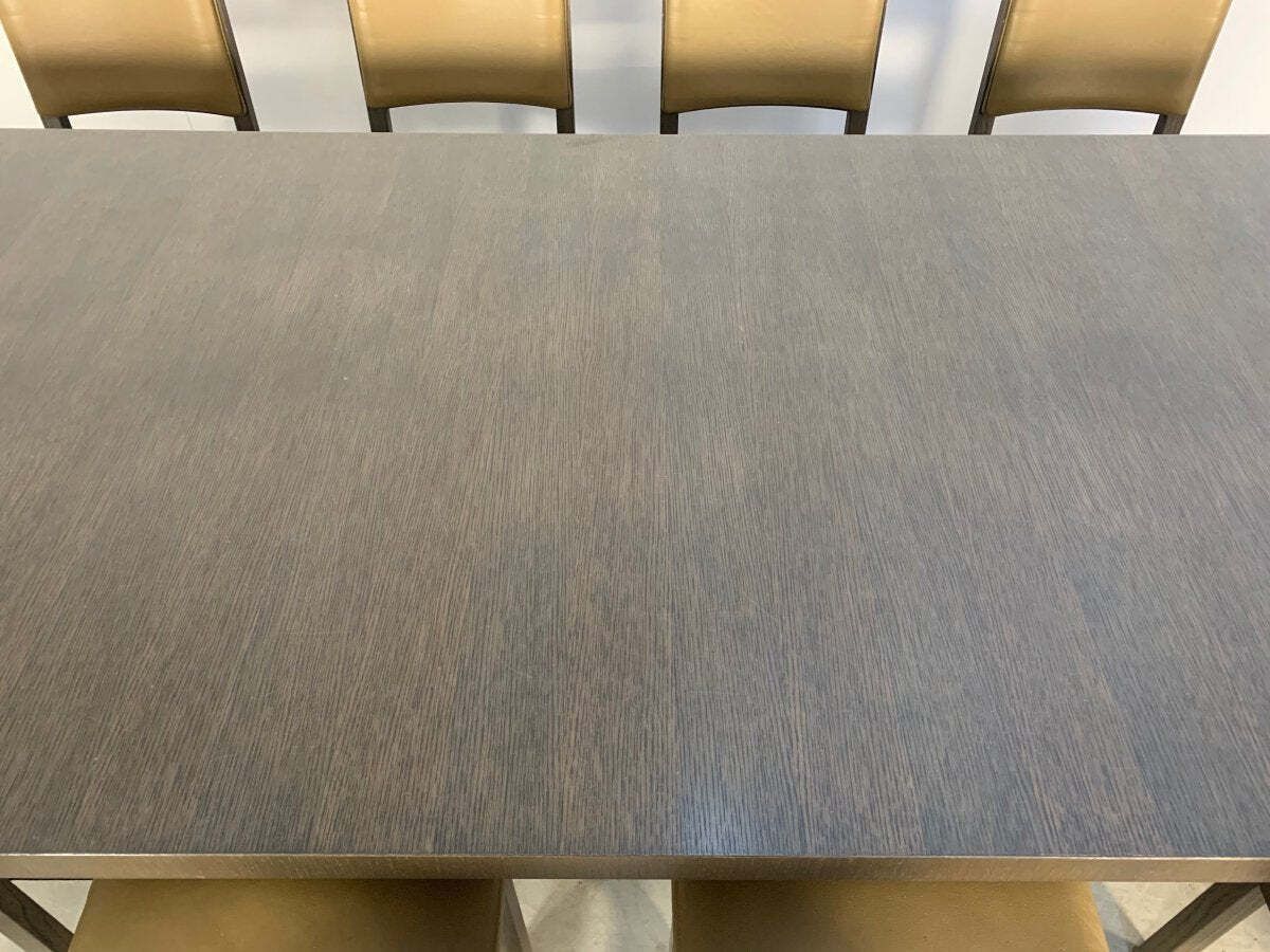 B&B Italia Max Dining Table & 10 Maxalto Dining Chairs In Grey Oak & Leather photo vintage