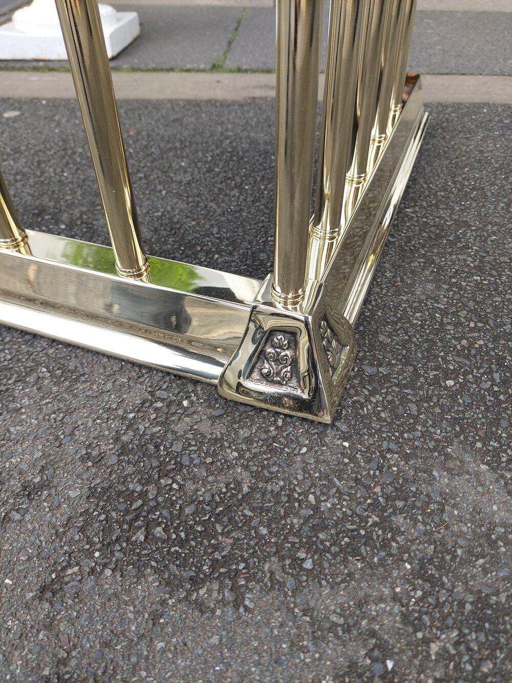 Early 20thc Brass And Leather Club Fender photo Home Fixtures