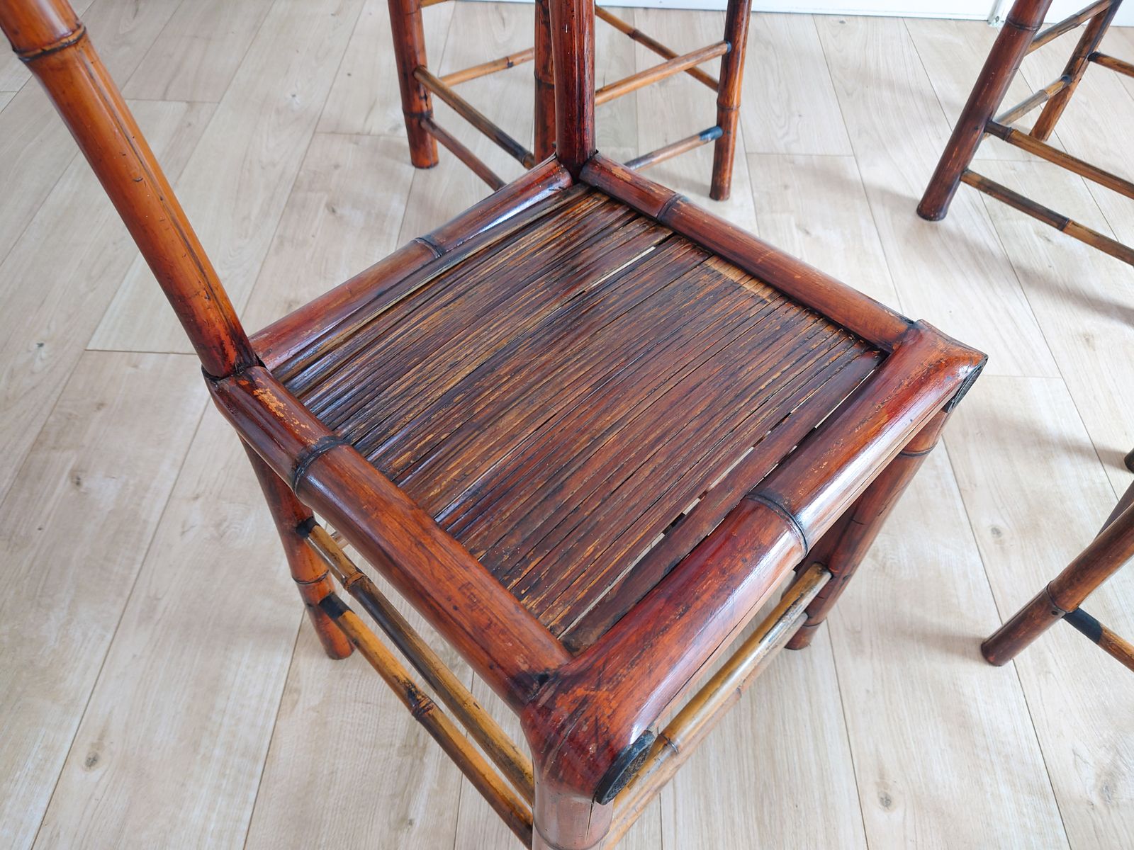 Set Of 4 Antique Bamboo Chinoiserie Chairs photo 545.0