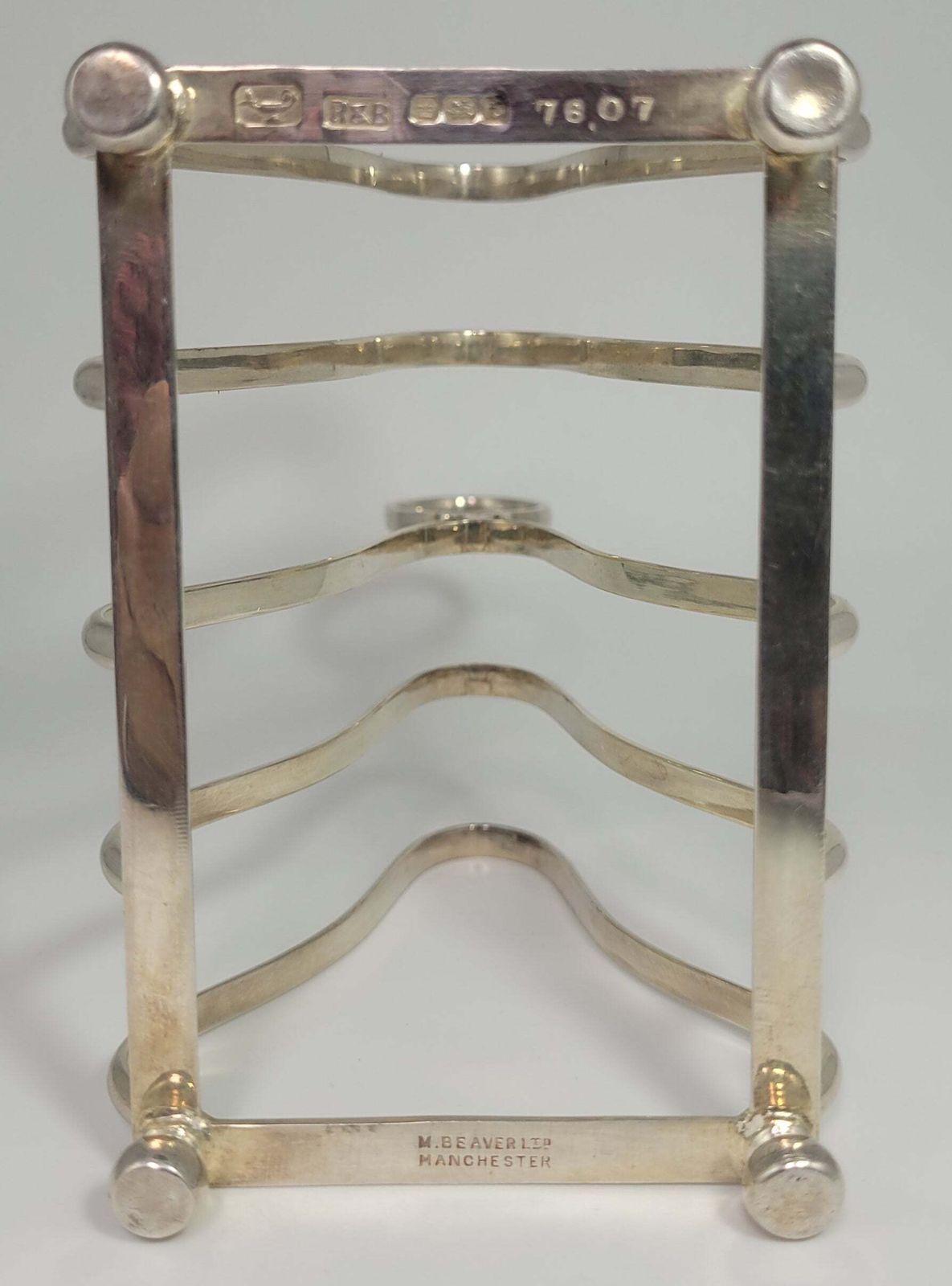420.0 Sheffield Silver Toast Rack Hallmarked English Edwardian 1900 Tableware photo