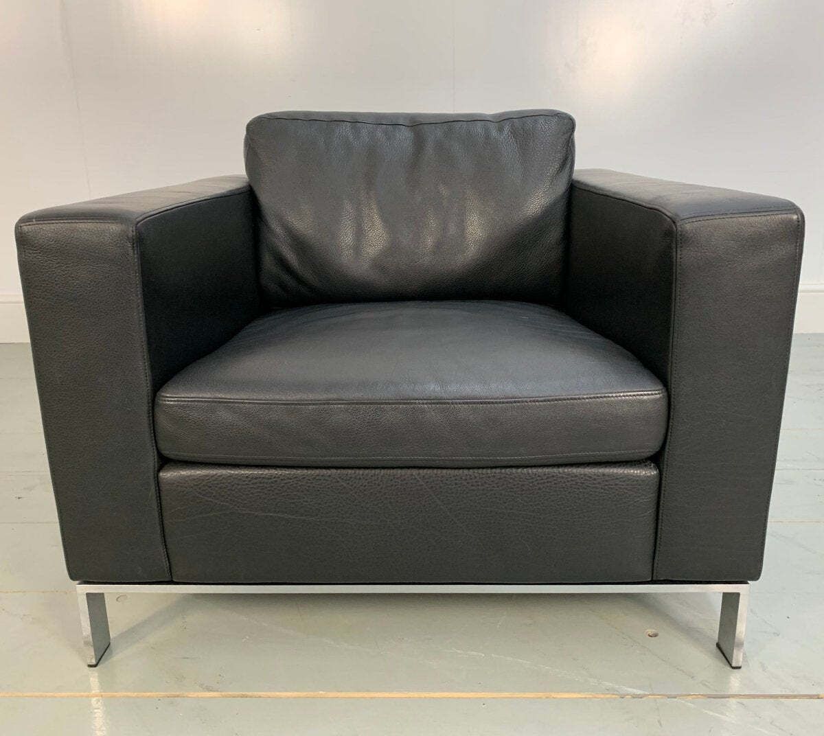 Walter Knoll Foster 503.10 Armchairs In Black Leather, Set Of 2 photo for sale