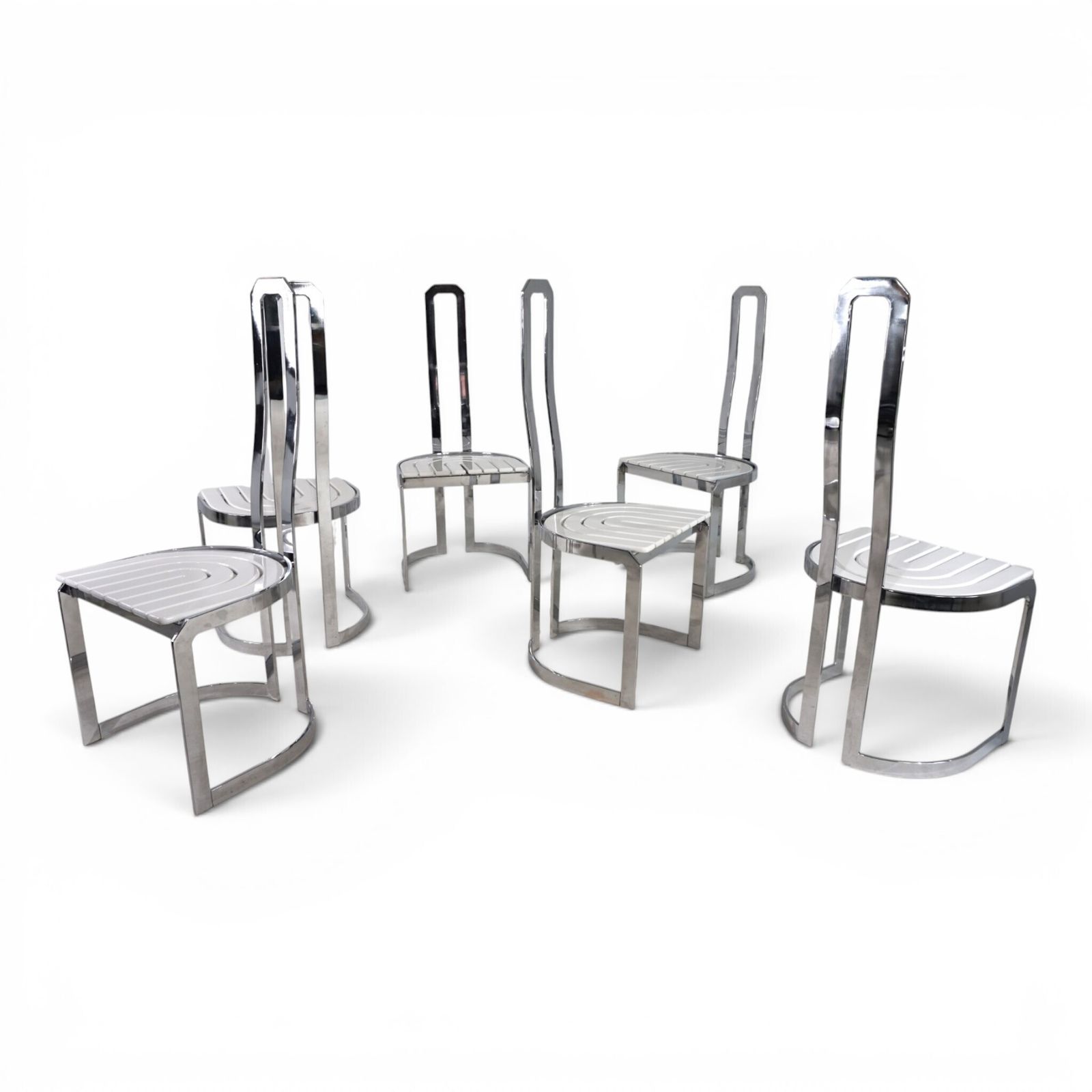 Set van 6 postmoderne Allmilmö eetkamerstoelen, 1980
