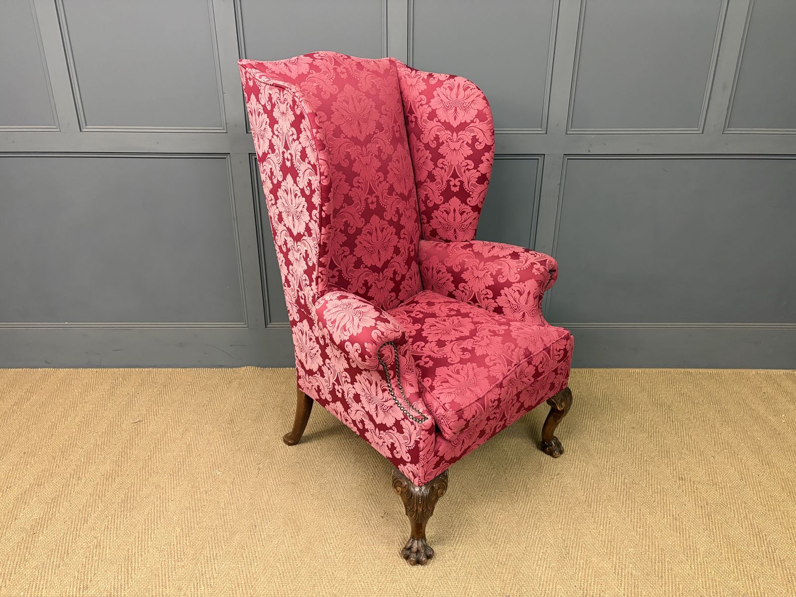 Late 19th Century Walnut Wing Armchair photo vinterior