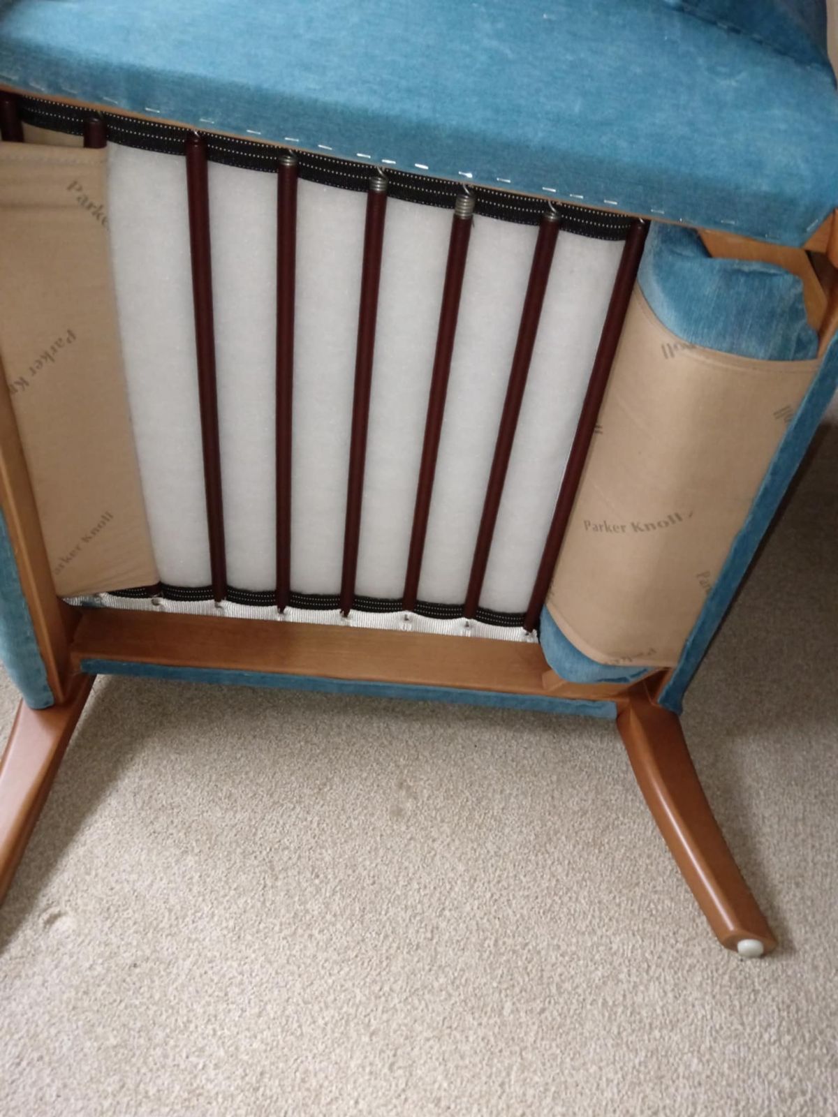 Parker Knoll Froxfield Winged Fireside Chair In Victoria Azure. photo 250.0