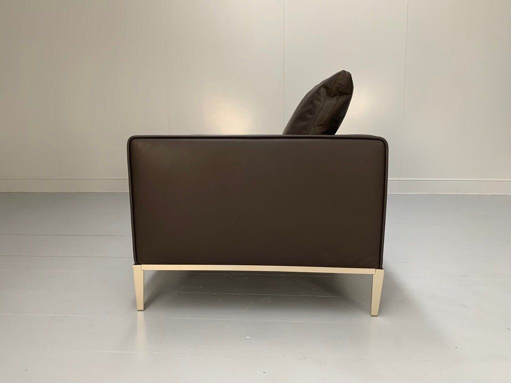 B&B Italia Simpliciter Large Armchair   In Gamma Dark Brown Leather photo 3295.0