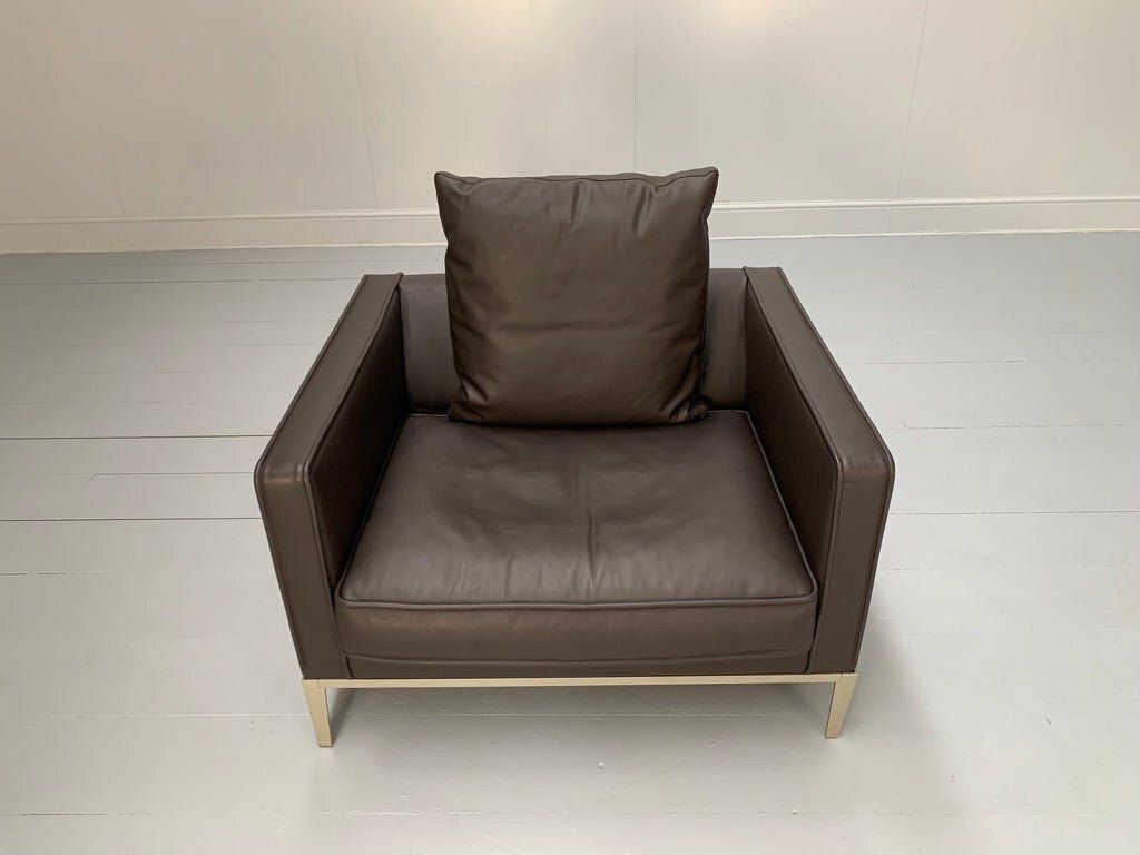 B&B Italia Simpliciter Large Armchair   In Gamma Dark Brown Leather photo buy