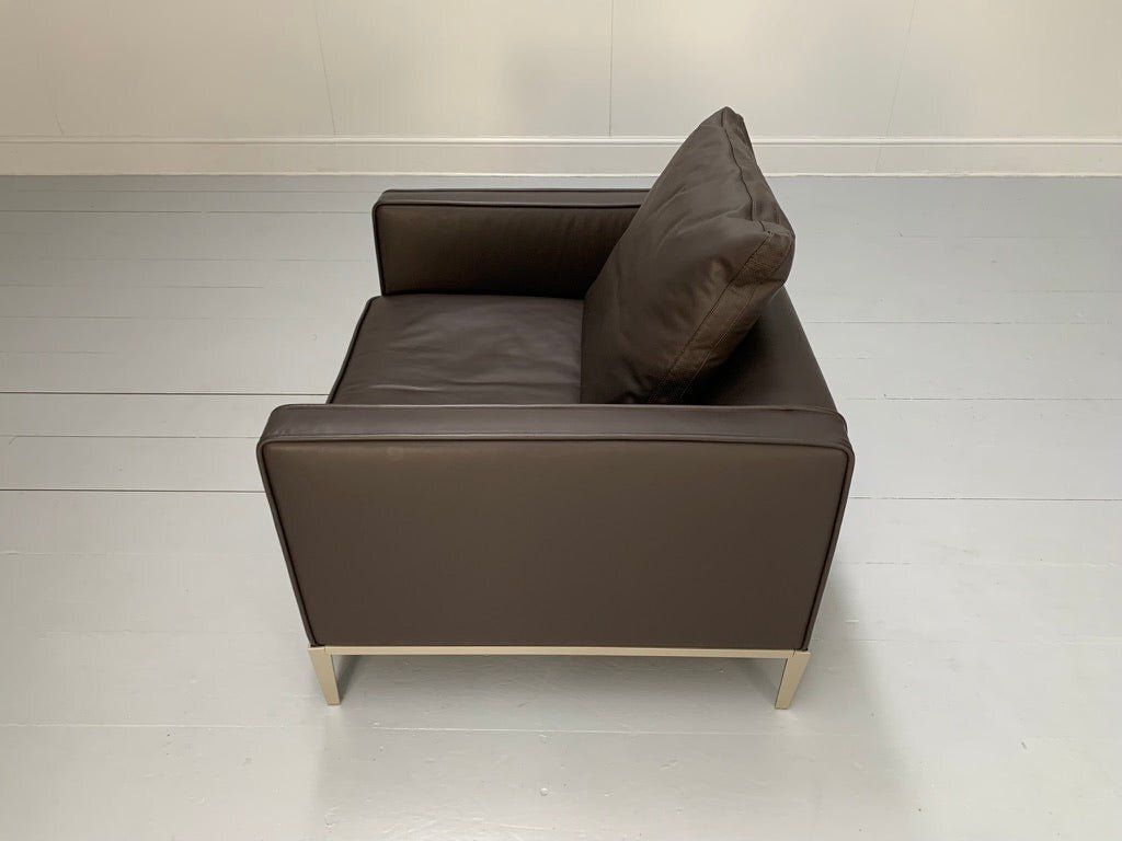photo for sale B&B Italia Simpliciter Large Armchair   In Gamma Dark Brown Leather