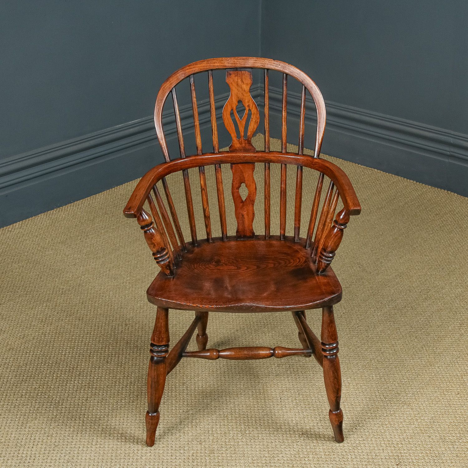 Set Of 12 Twelve Victorian Ash & Elm Windsor Stick & Hoop Back Kitchen Dining Chairs (Circa 1870 – 1930) photo vinterior