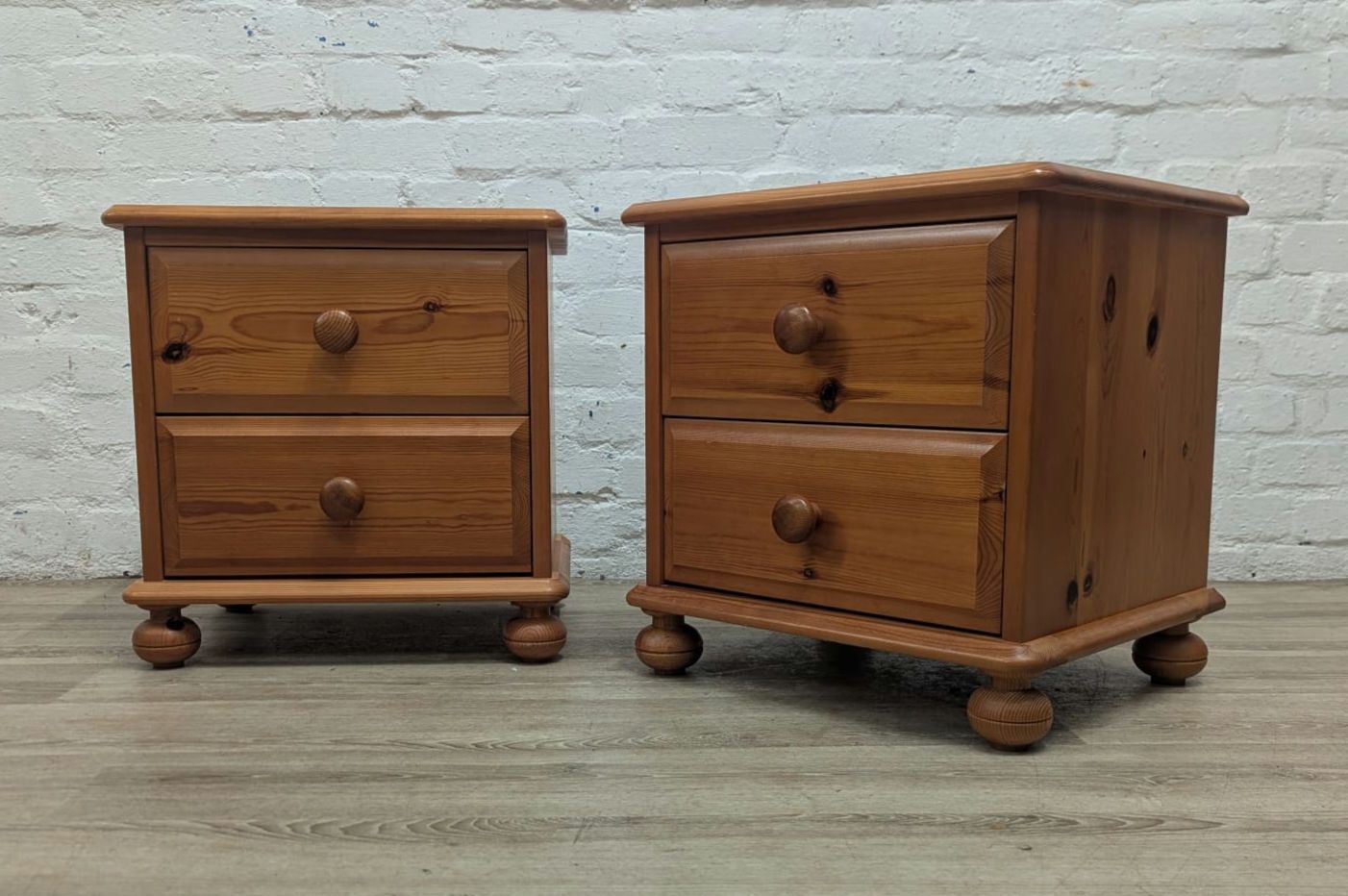 Pair Of Contemporary Pine 2 Drawer Bedside Cabinets photo furniture