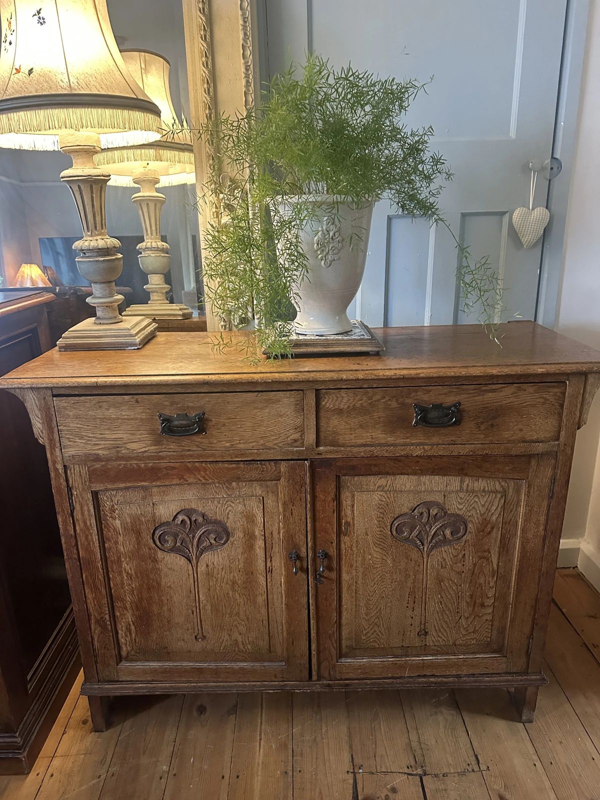 Antique Solid Oak Sideboard, 1800s