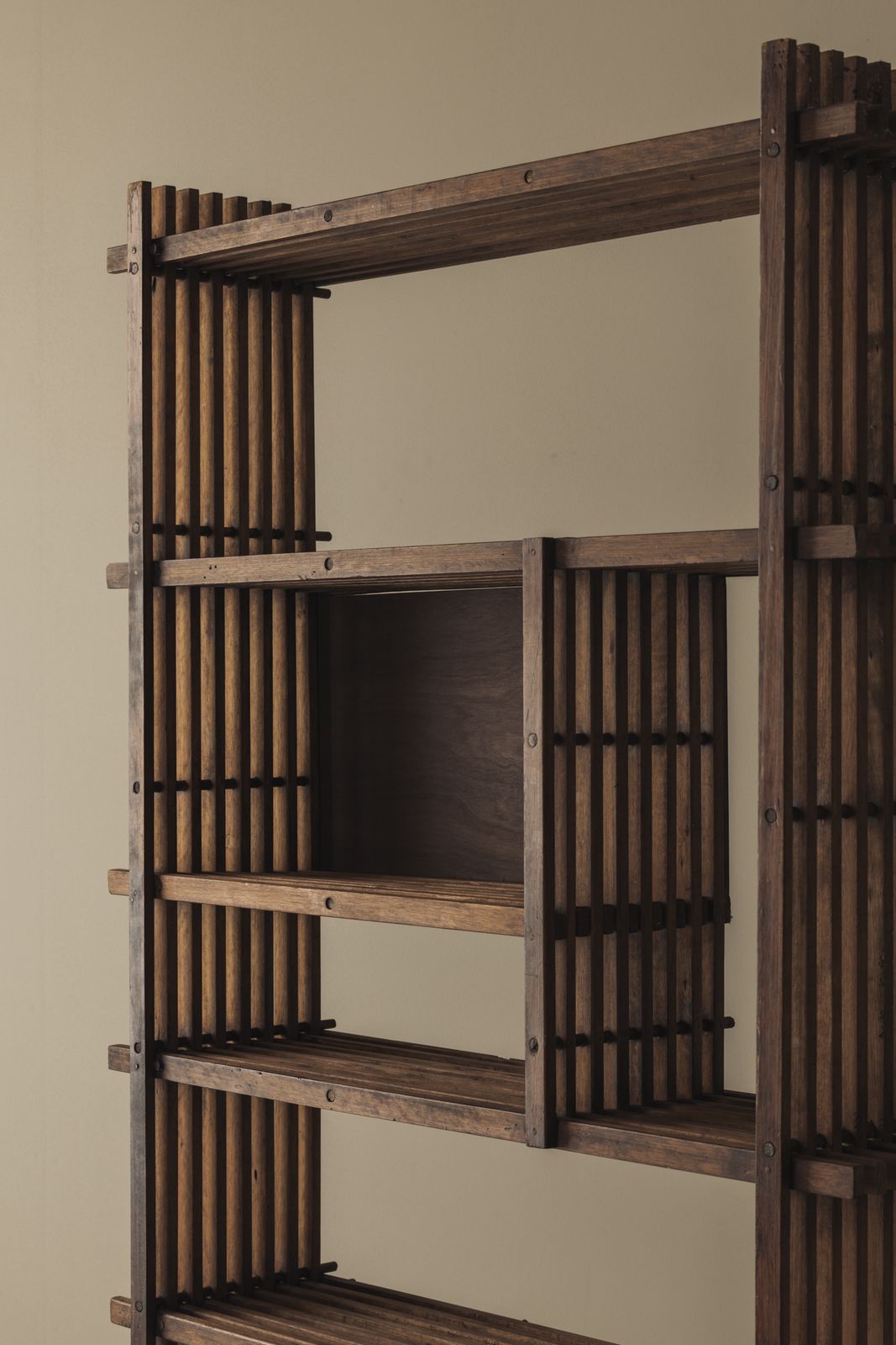 Furniture Architectural French Oak Bookcase / Cabinet From The 1950s photo