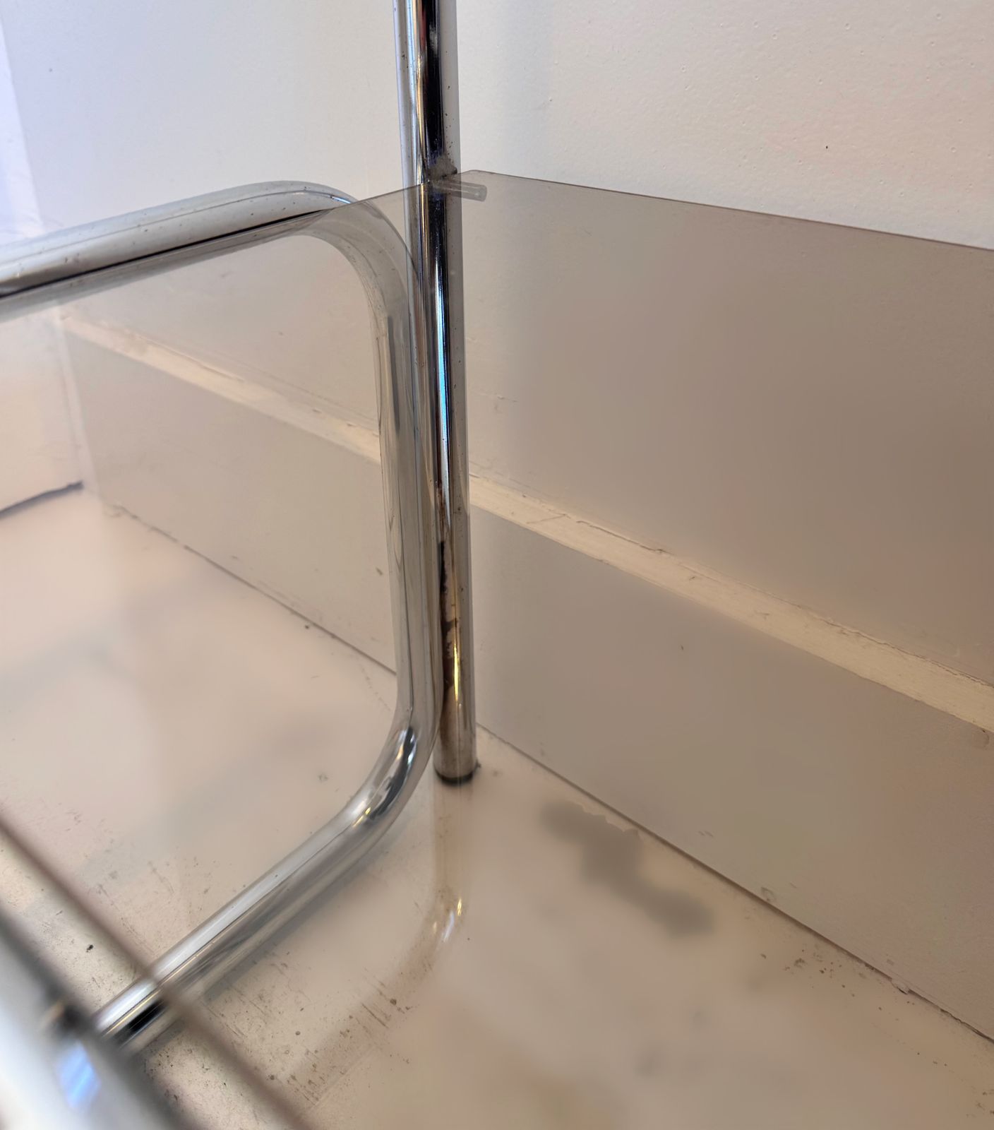 Terence Conran Chrome & Smoked Glass Habitat Side Table Unit, 1970 photo vinterior