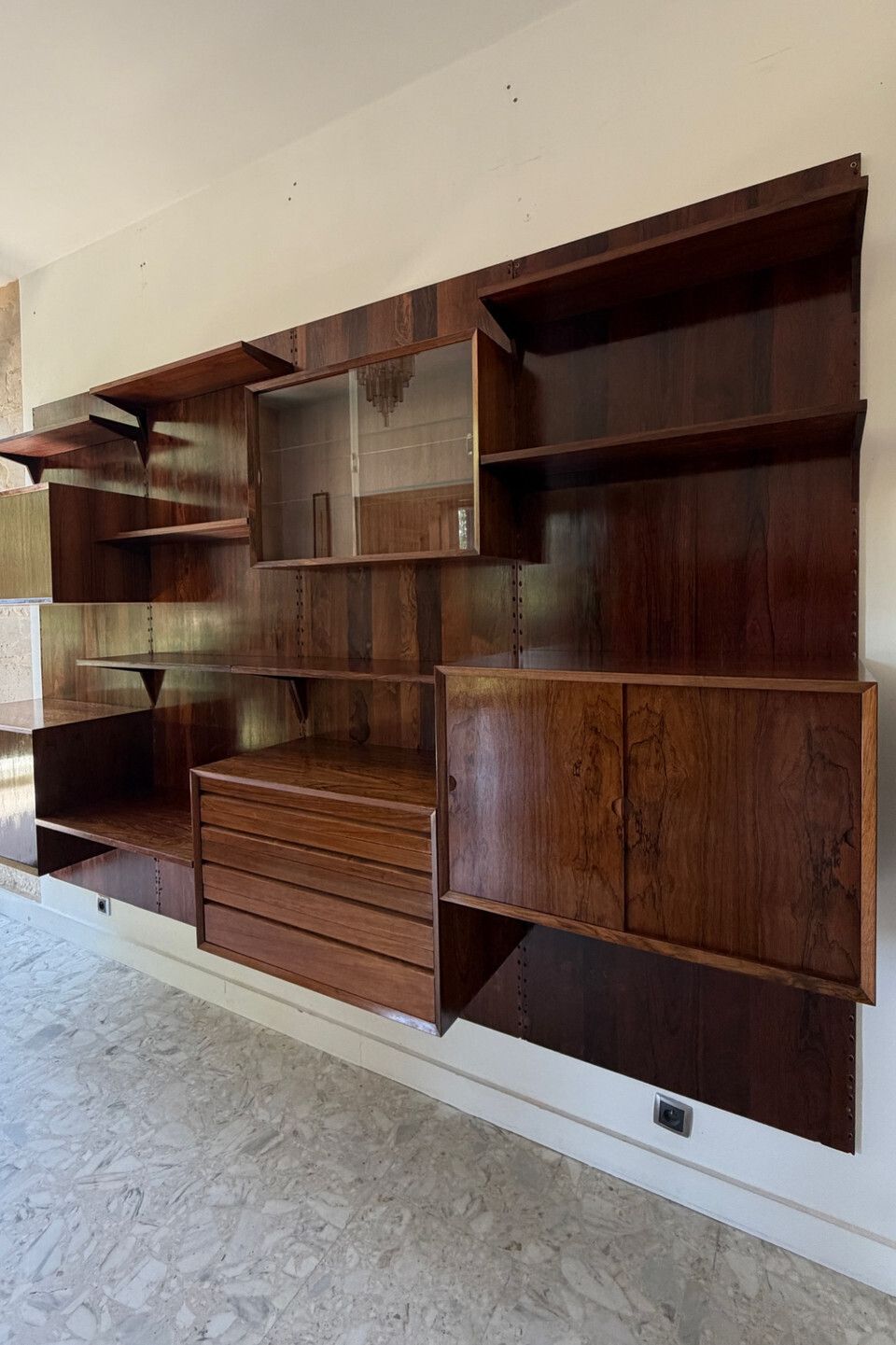 Scandinavian Modular Wall Shelf In Rosewood, Poul Cadovius, 1960s photo furniture
