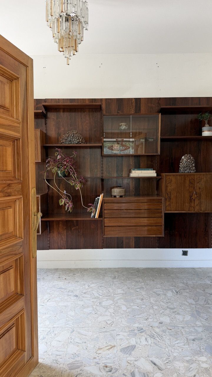 photo for sale Scandinavian Modular Wall Shelf In Rosewood, Poul Cadovius, 1960s