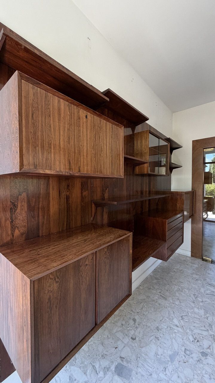 9000.0 Scandinavian Modular Wall Shelf In Rosewood, Poul Cadovius, 1960s photo