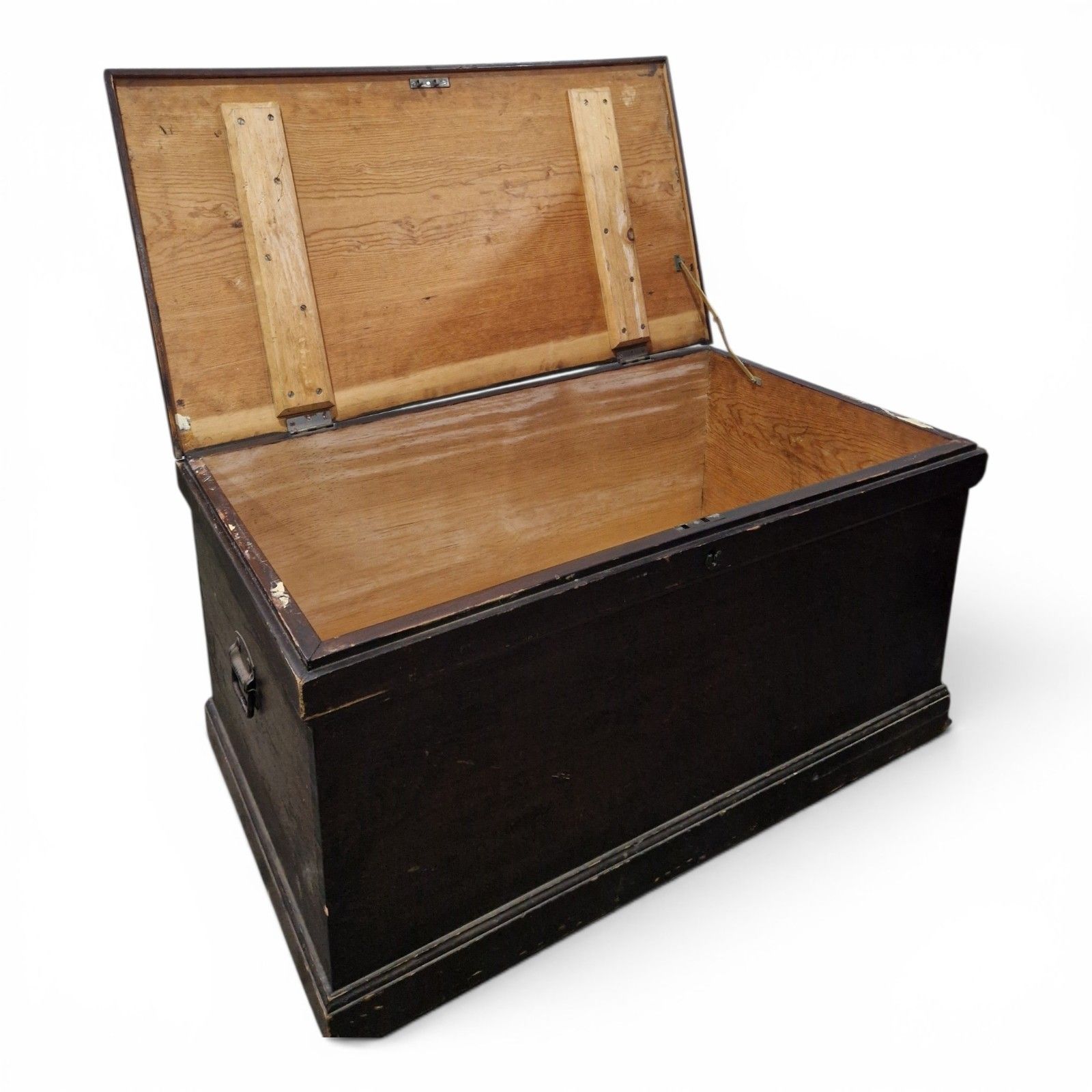 photo furniture Antique Victorian Pine Blanket Box Storage Chest Trunk Scumbled Finish Large
